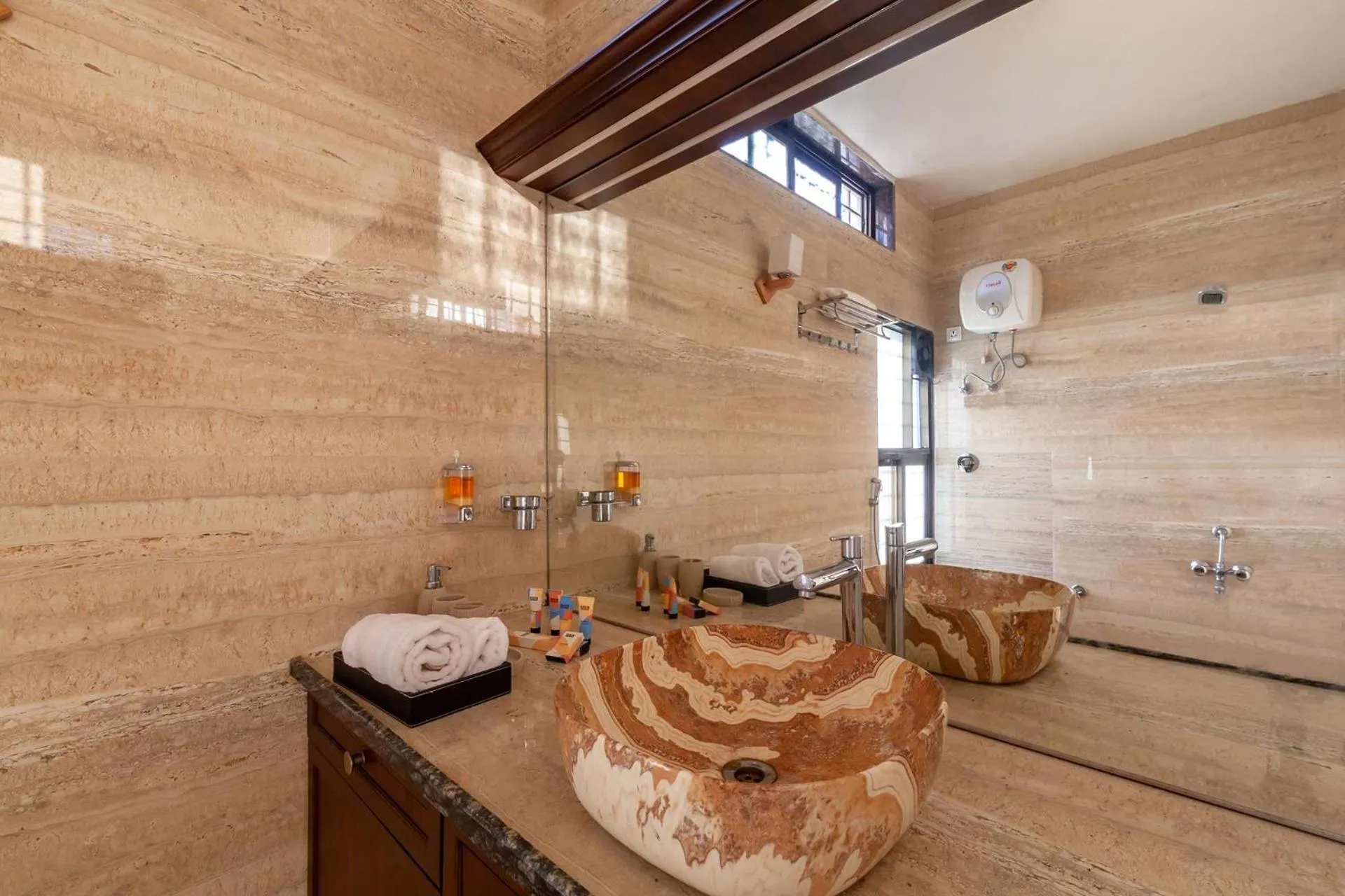 Bathroom in StayVista's Lake La Vie - Tranquil Lake-View Villa Amidst Farmland with Pool and Poolside Gazebo - Proximity to Sula