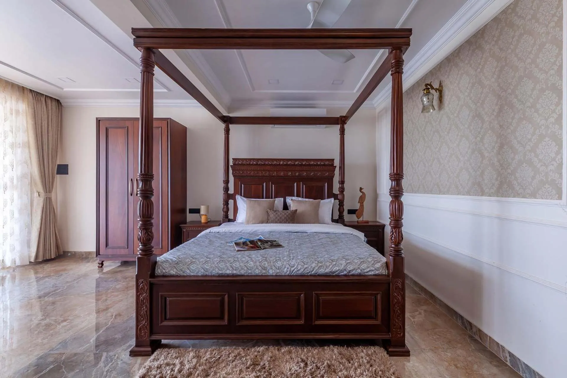 Bedroom, Bed in StayVista's Lake La Vie - Tranquil Lake-View Villa Amidst Farmland with Pool and Poolside Gazebo - Proximity to Sula