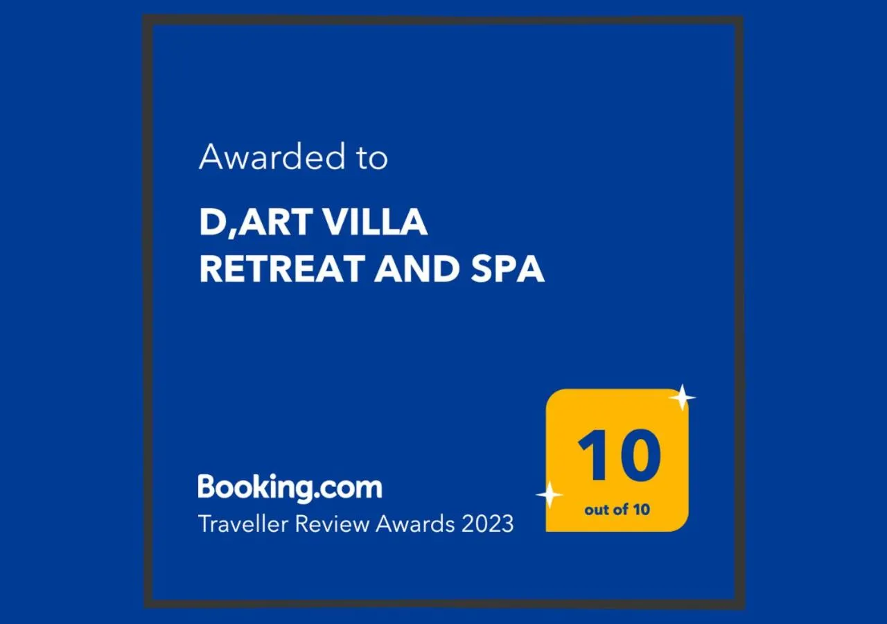 Certificate/Award in D' Art VILLA RETREAT AND SPA
