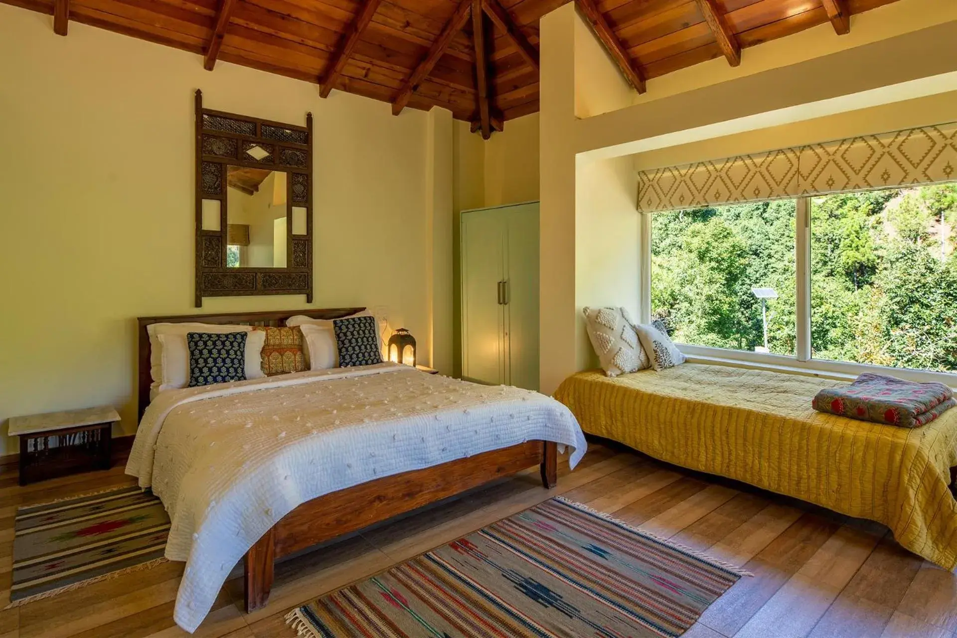 Bedroom, Bed in Hollyhock Cottage by VEO - Part of StayVista Bedroom, Bed in Hollyhock Cottage by VEO - Part of StayVista