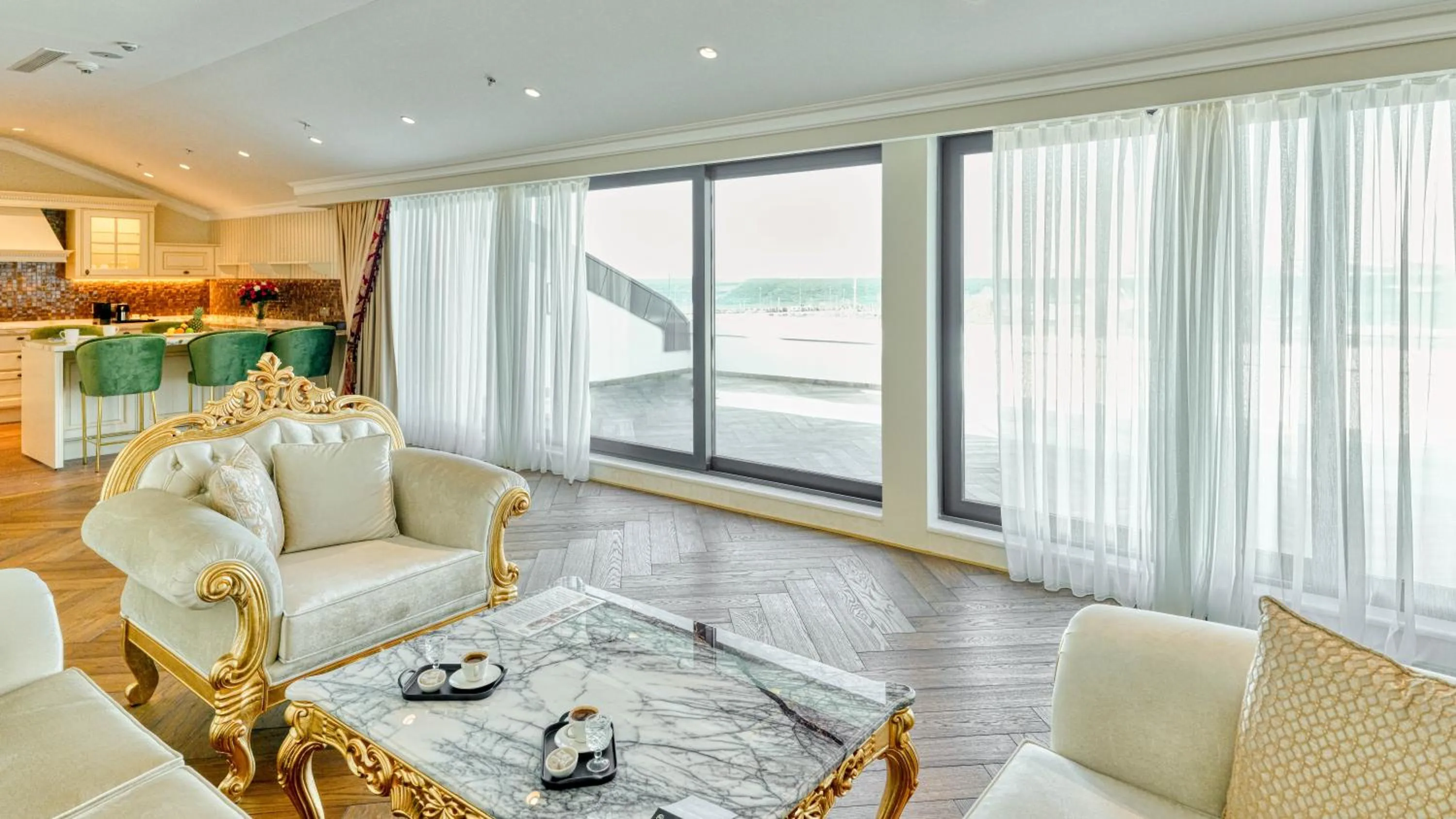 Seating area in Dekalb Hotel