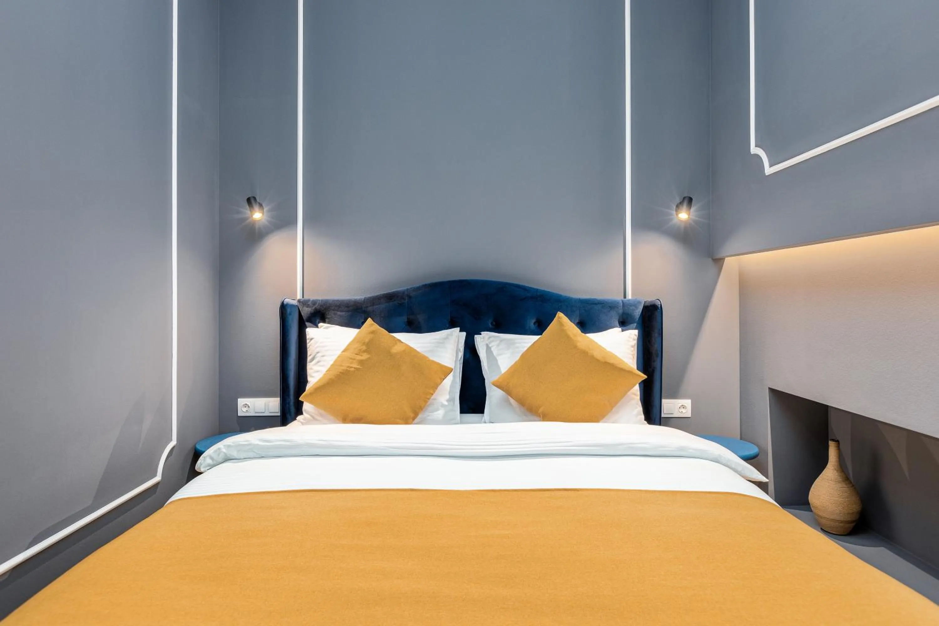 Bed in Blue Balcony Hotel