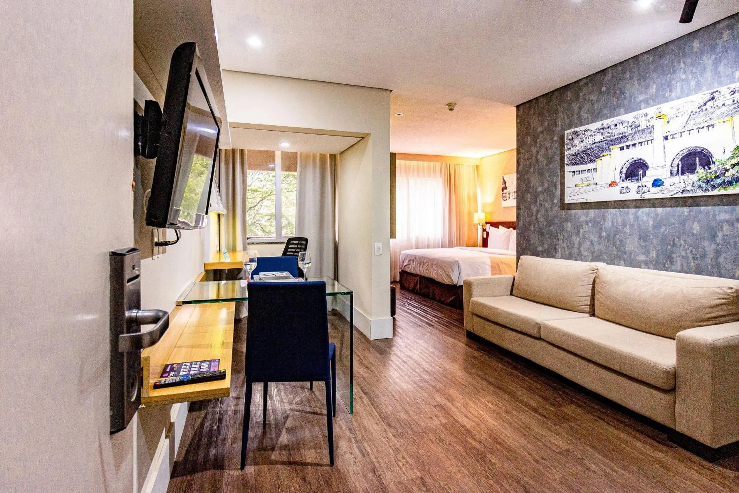 Living room in Xtay São Paulo Berrini - Apartamentos completos a 7min do metrô Berrini