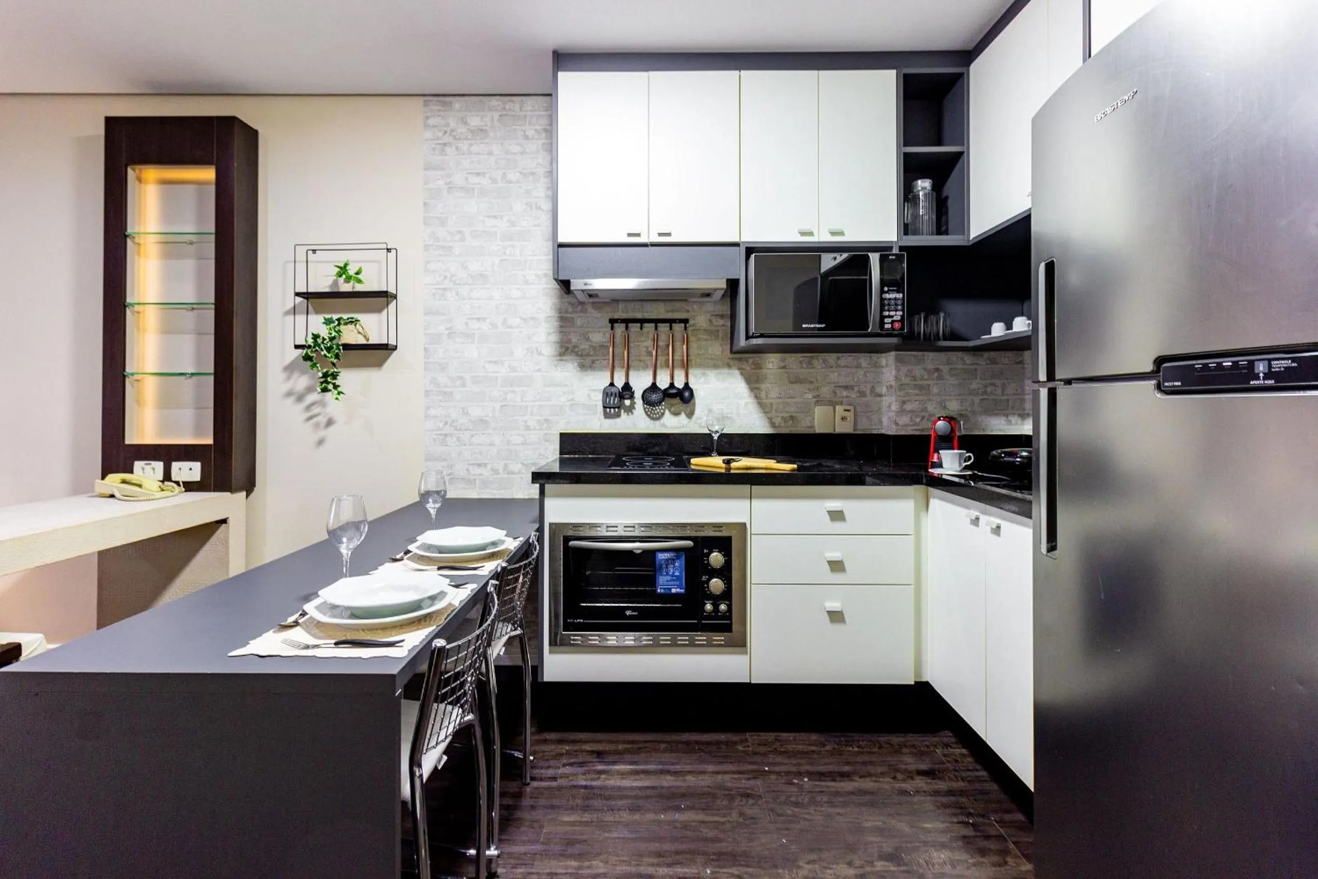 Kitchen or kitchenette in Xtay São Paulo Berrini - Apartamentos completos a 7min do metrô Berrini