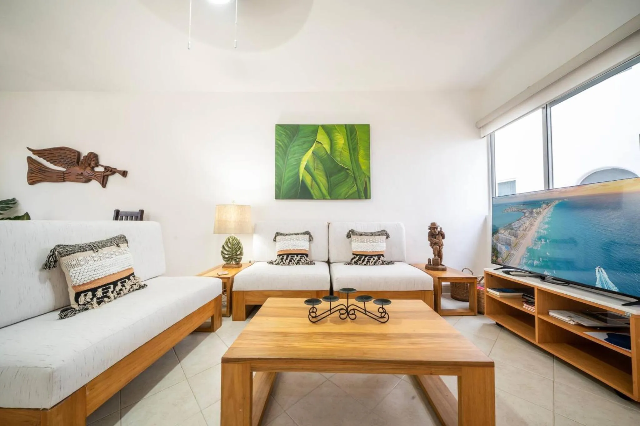 Communal lounge/ TV room, Bed in 3 BR Condo with Pool - Playacar Phase II - At Quintas Pakal Complex 21