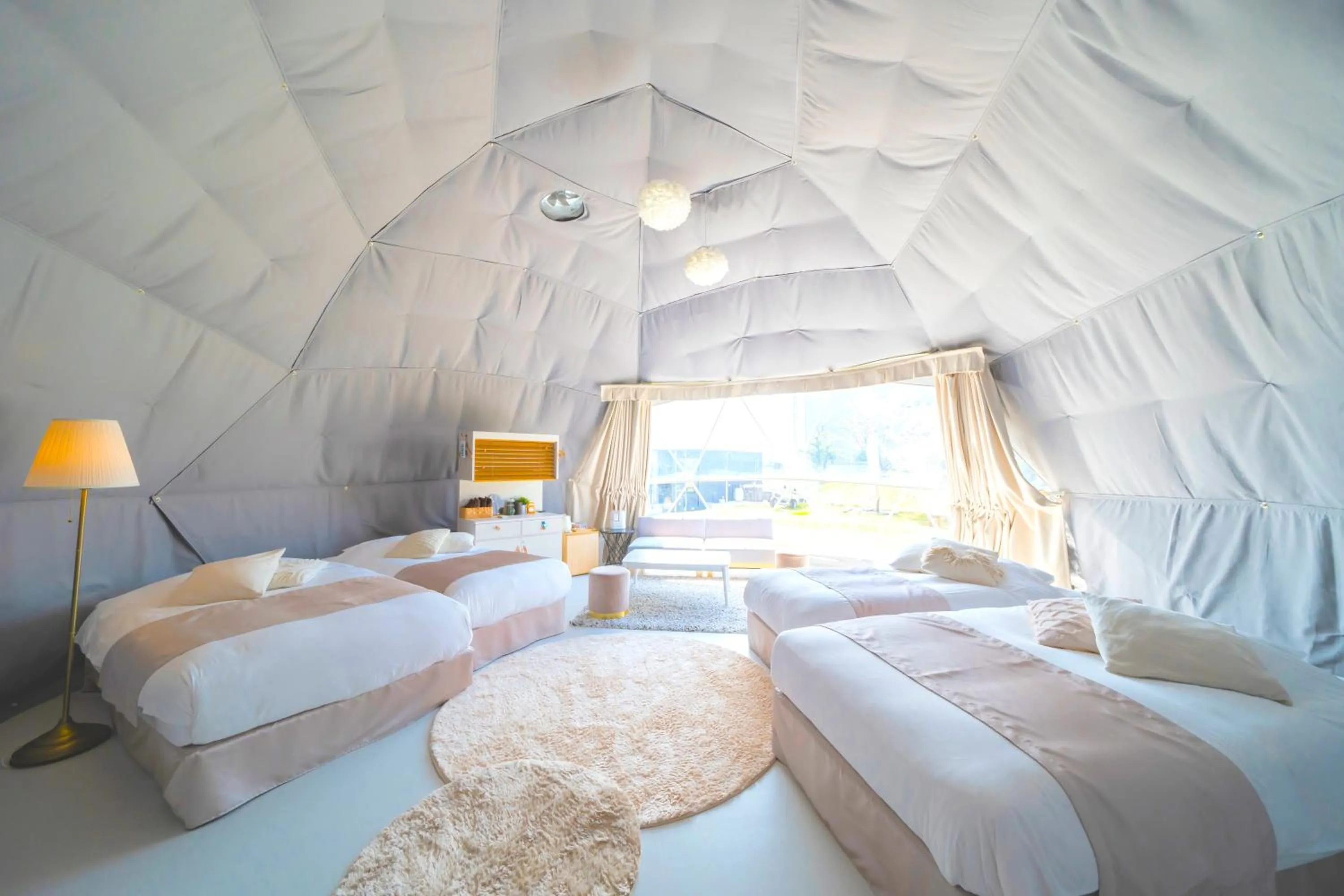 Photo of the whole room, Bed in GLAMPREMIER Setouchi