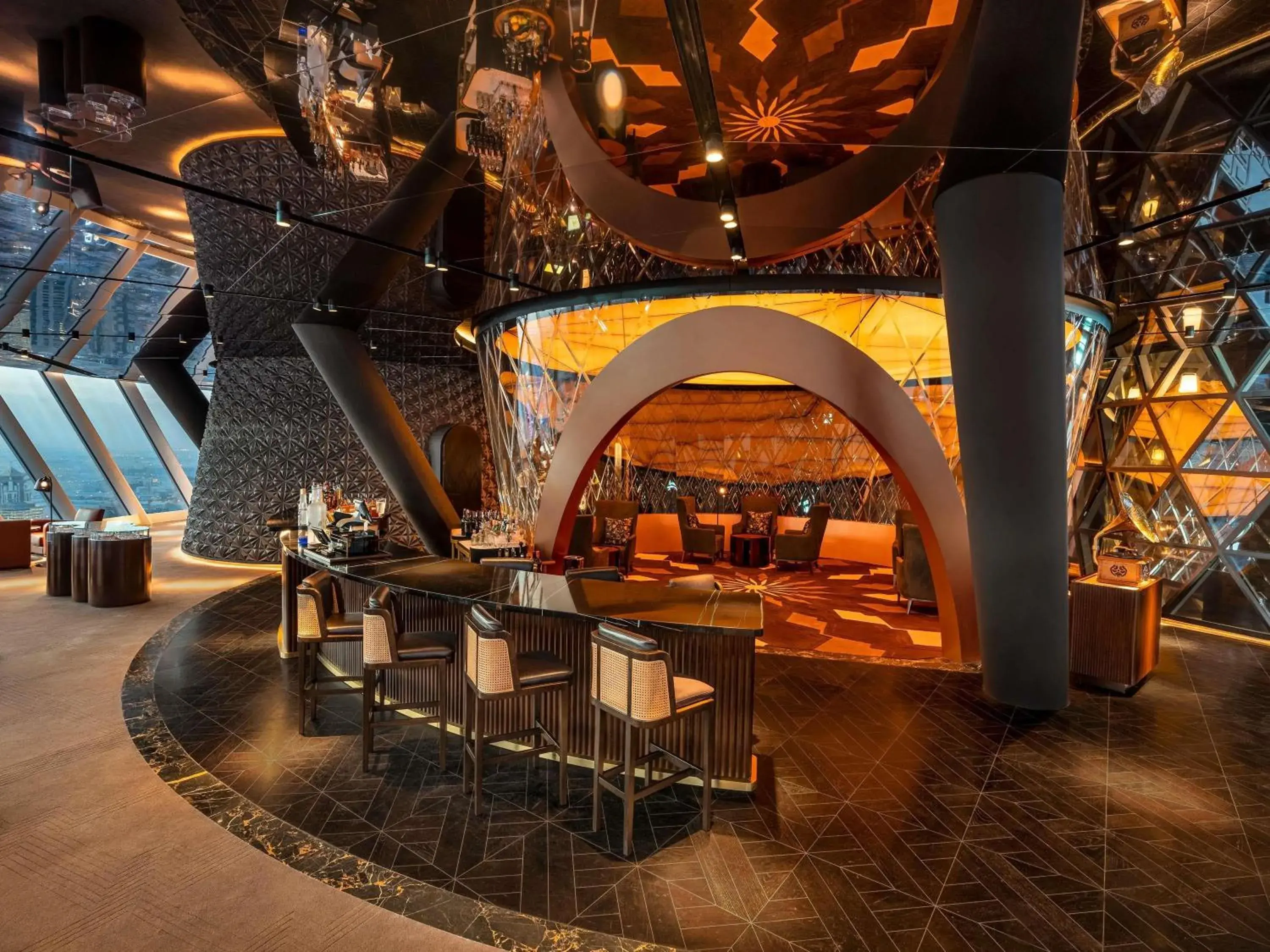 Lounge or bar in Raffles Doha Lounge or bar in Raffles Doha