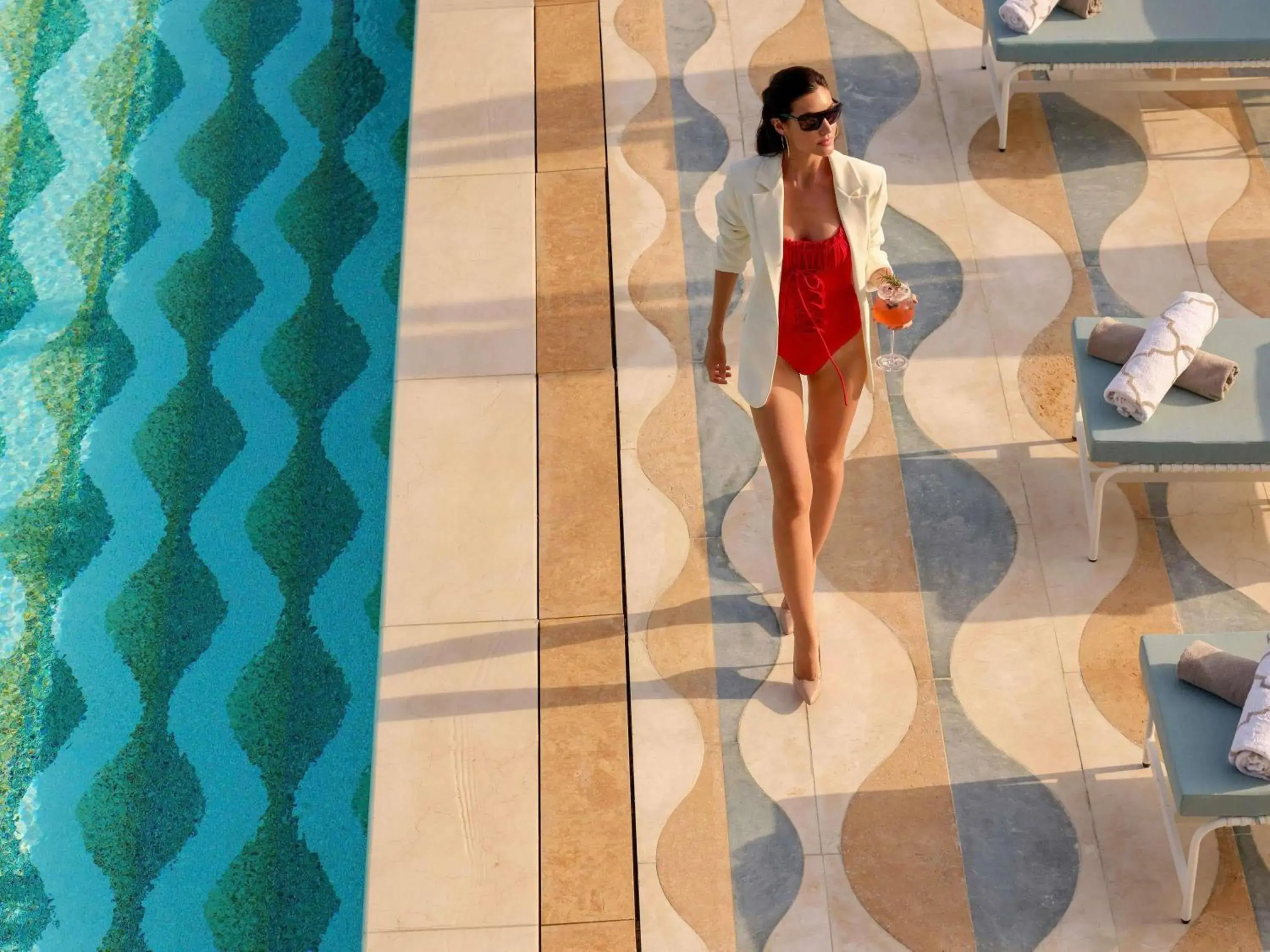 Pool view in Fairmont Doha Pool view in Fairmont Doha