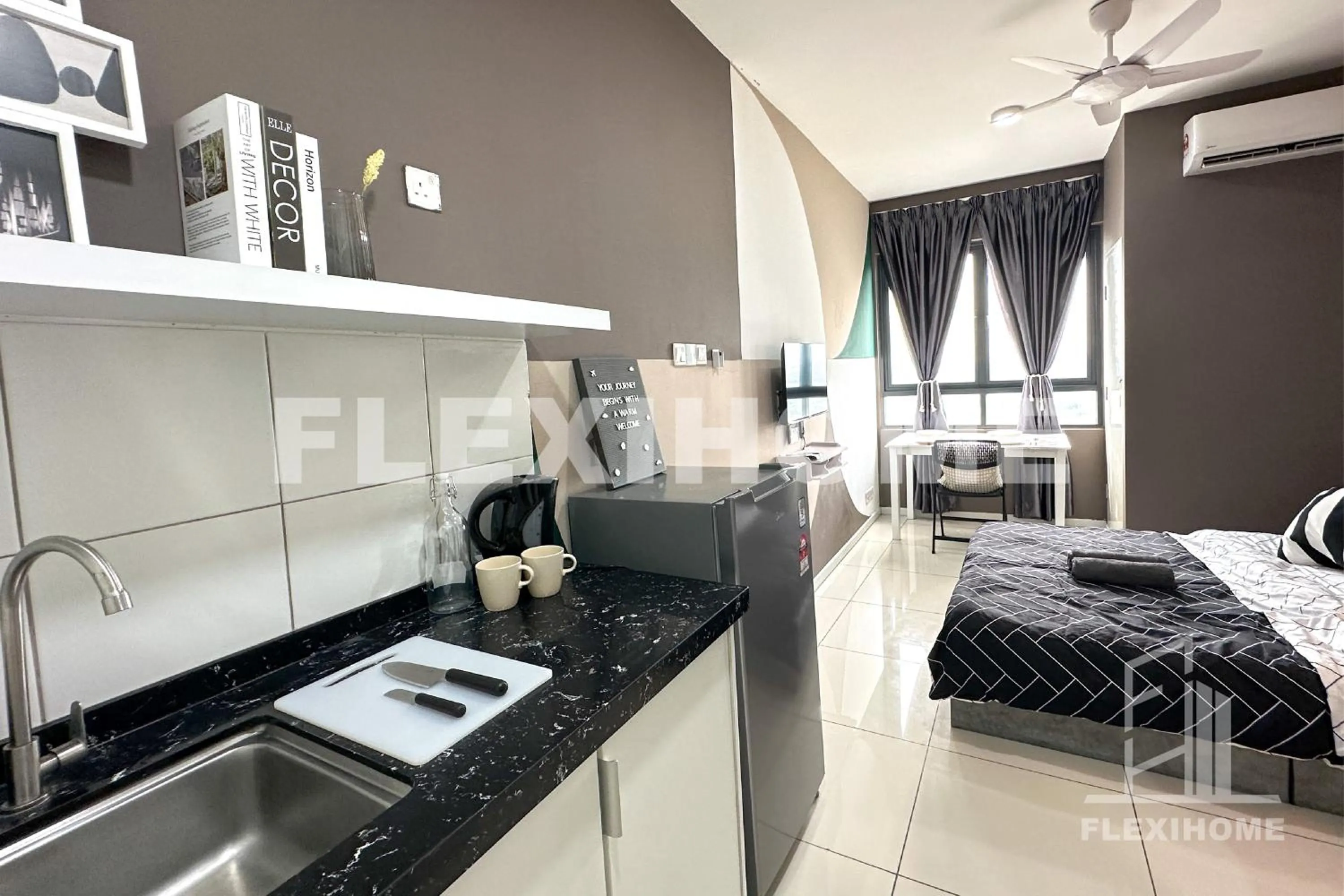 Bed in KLIA, KLIA2, Horizon Suites Sepang, Designed Studio, by Flexihome-MY