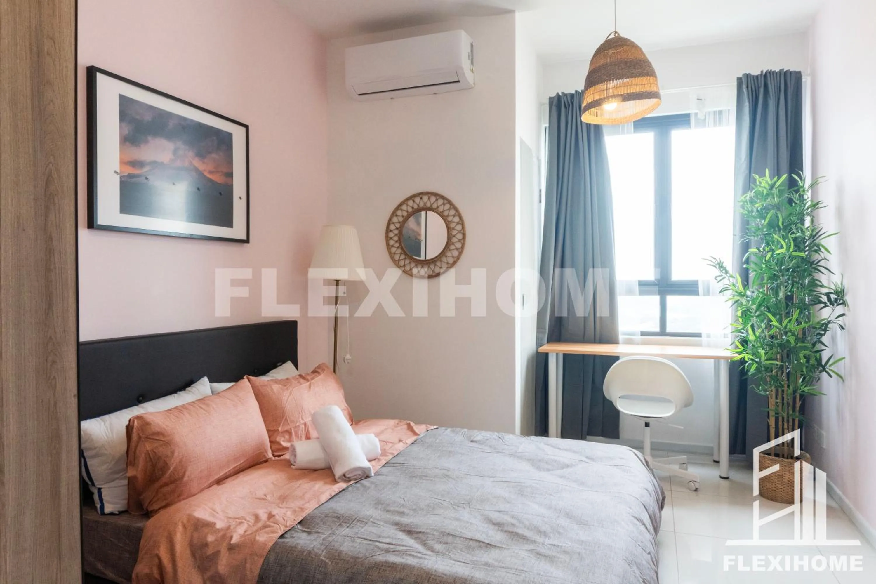 Bedroom, Bed in KLIA, KLIA2, Horizon Suites Sepang, Designed Studio, by Flexihome-MY