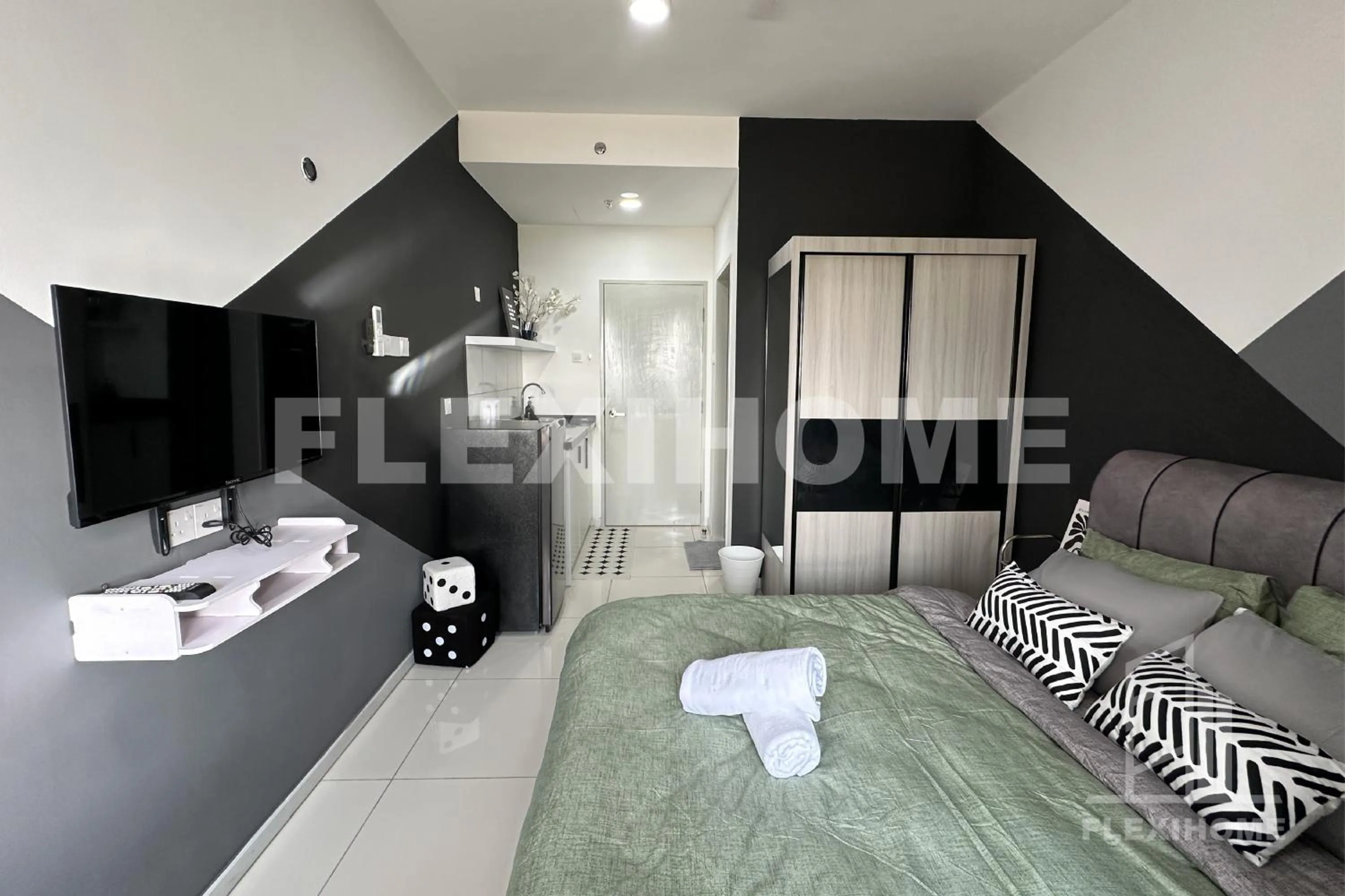 Bed in KLIA, KLIA2, Horizon Suites Sepang, Designed Studio, by Flexihome-MY