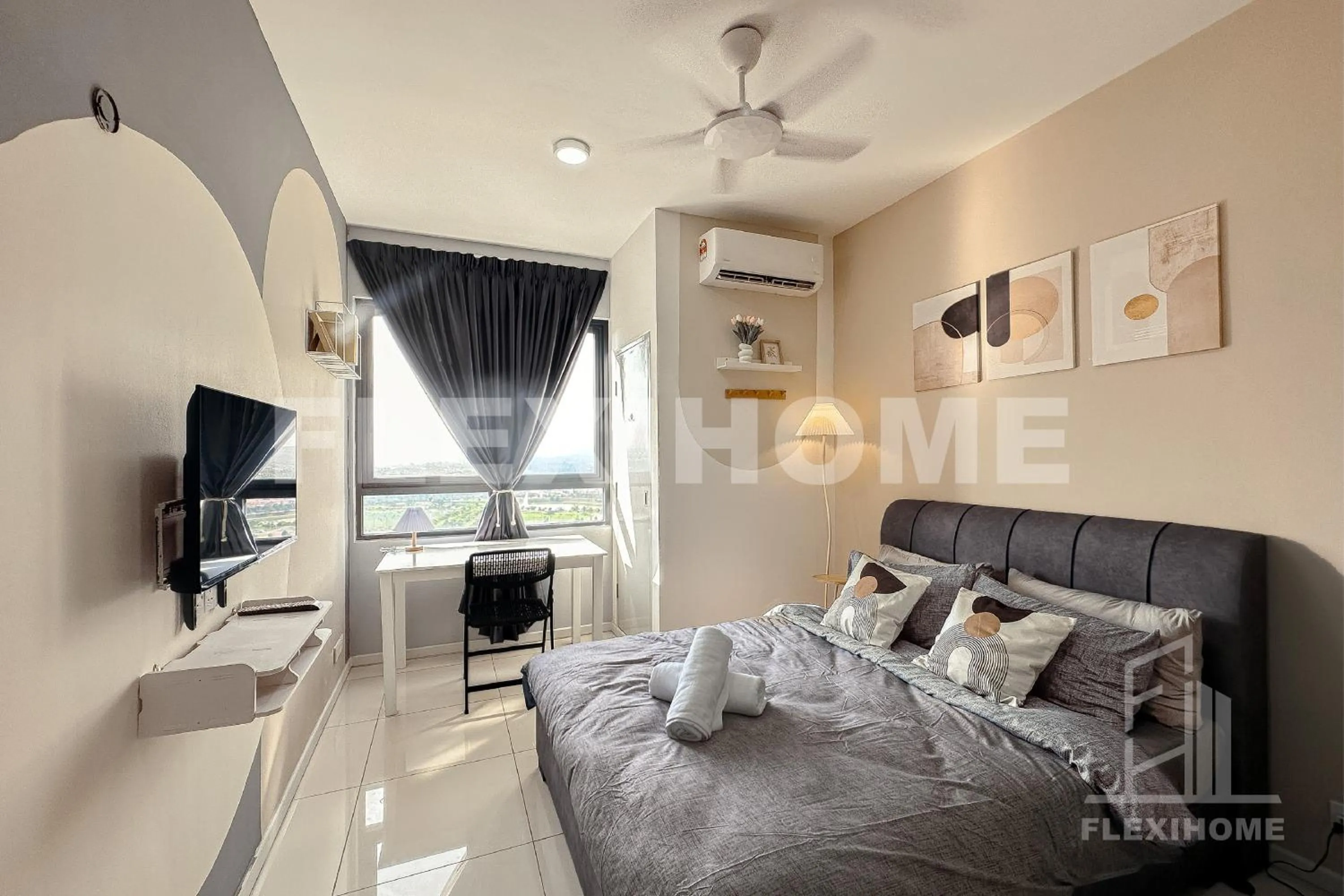 Bed in KLIA, KLIA2, Horizon Suites Sepang, Designed Studio, by Flexihome-MY