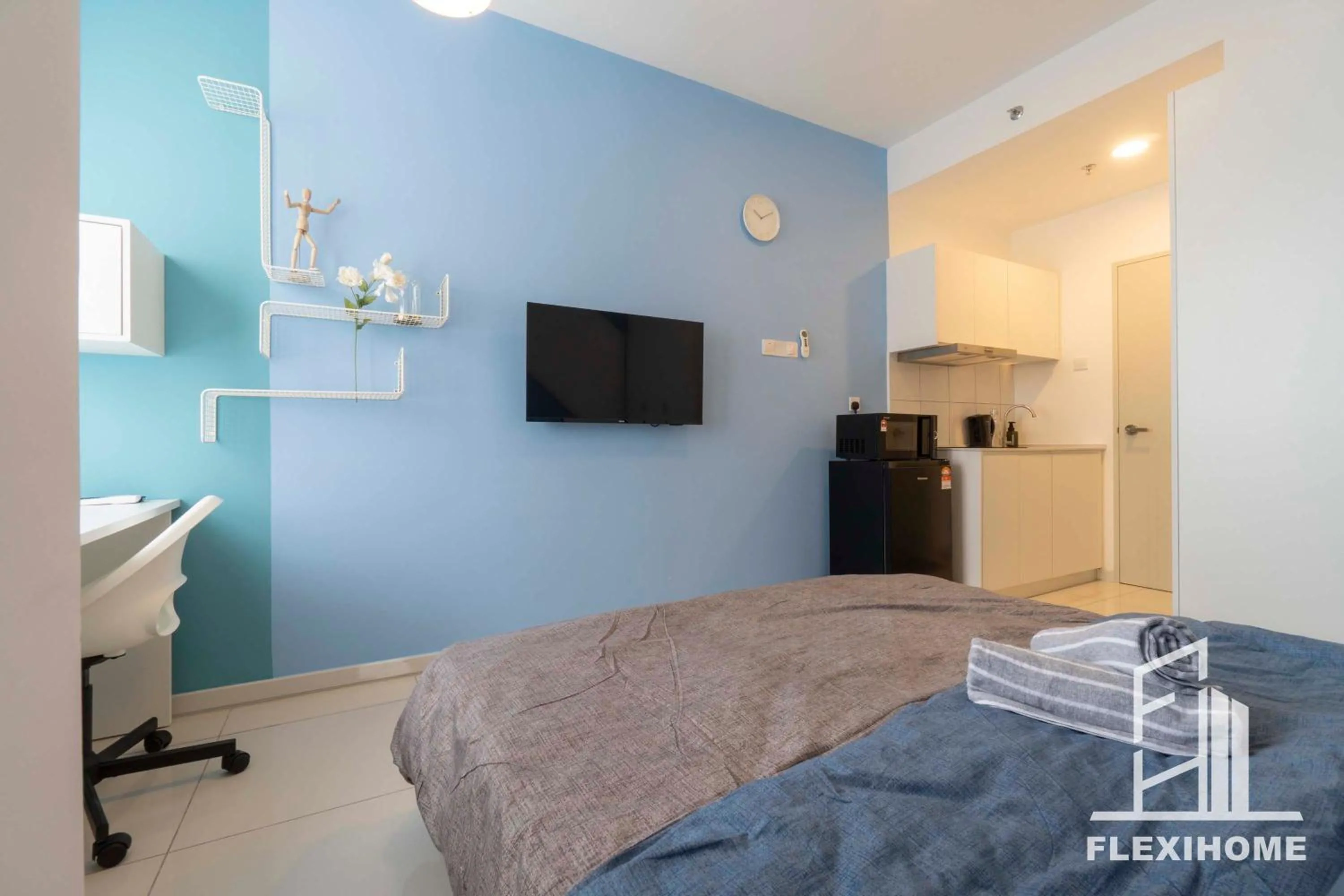 Bed in KLIA, KLIA2, Horizon Suites Sepang, Designed Studio, by Flexihome-MY