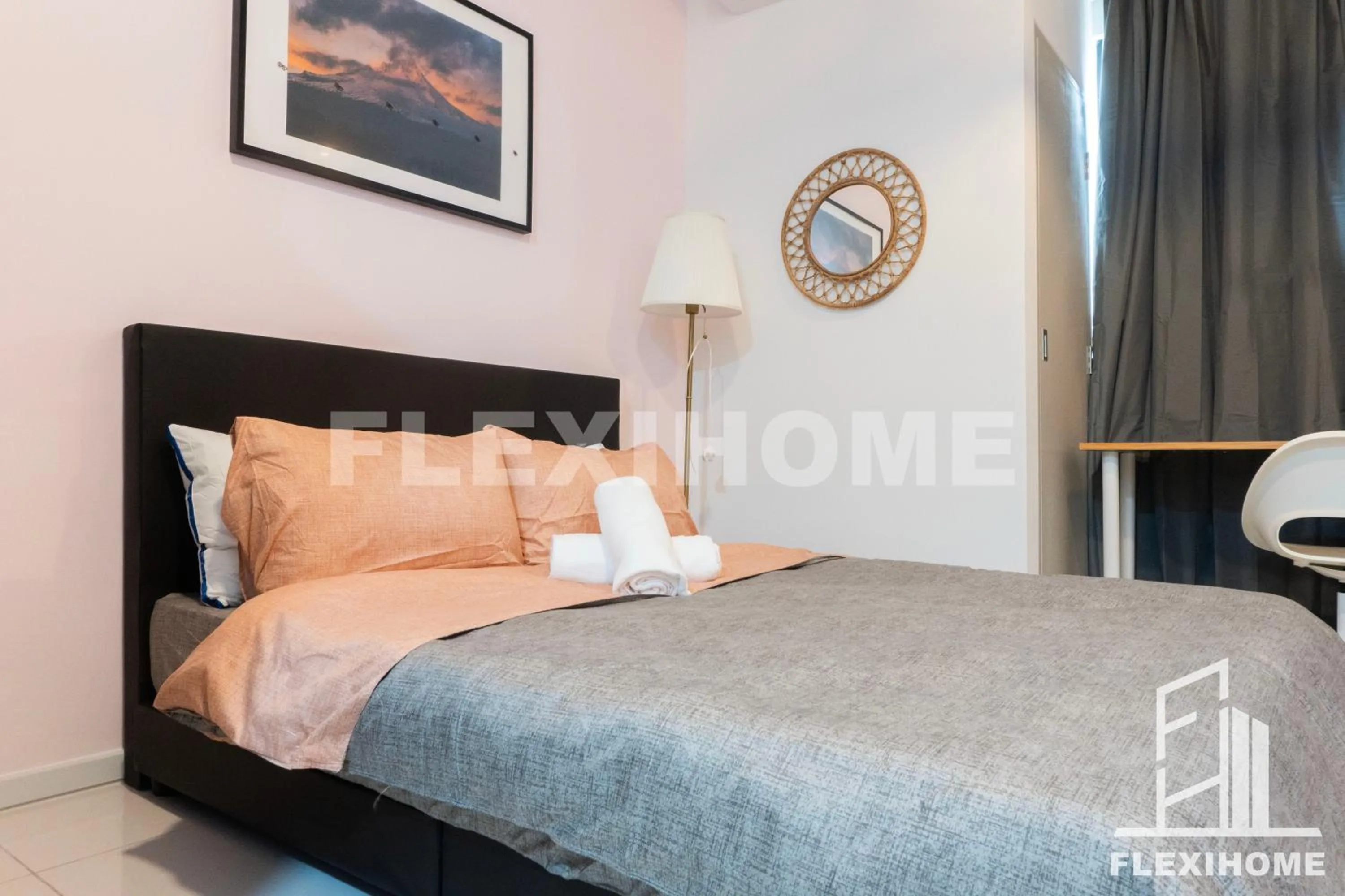 Bedroom, Bed in KLIA, KLIA2, Horizon Suites Sepang, Designed Studio, by Flexihome-MY