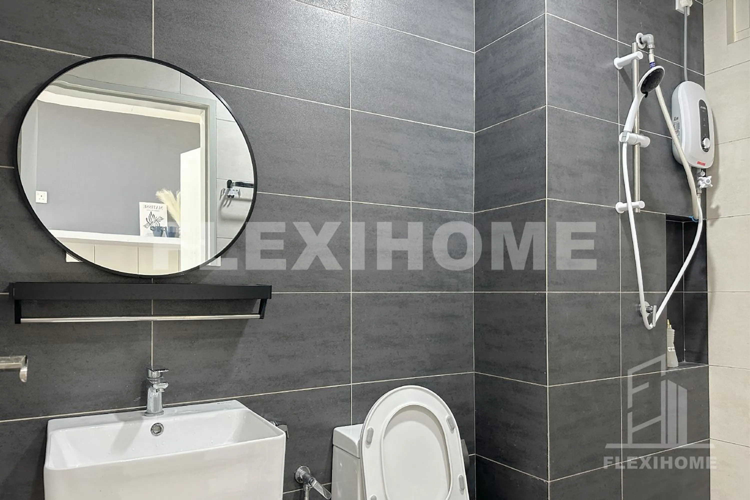 Shower in KLIA, KLIA2, Horizon Suites Sepang, Designed Studio, by Flexihome-MY