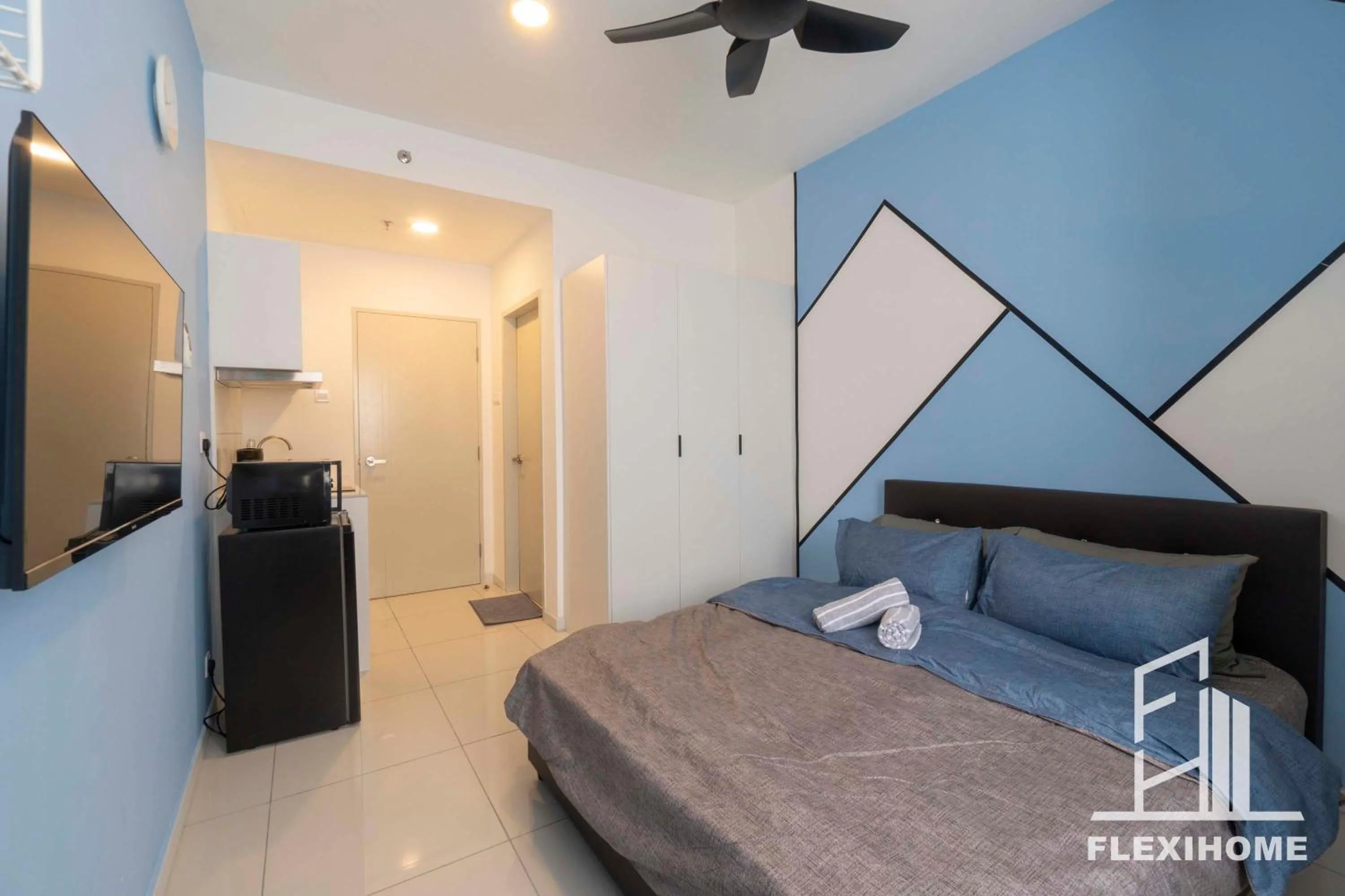 Bed in KLIA, KLIA2, Horizon Suites Sepang, Designed Studio, by Flexihome-MY