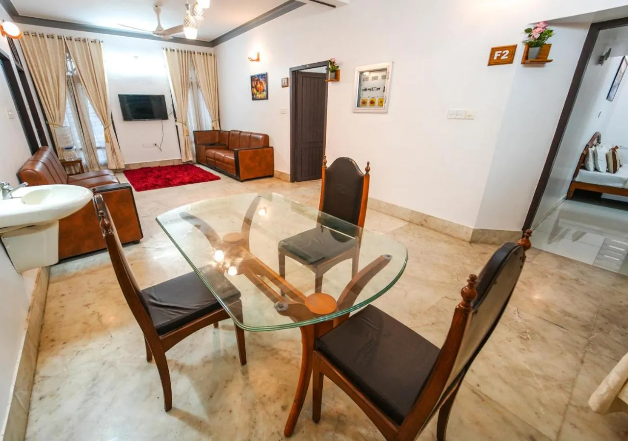 Seating area in Pop Tavern Kovalam Beach Villa by VOYE HOMES