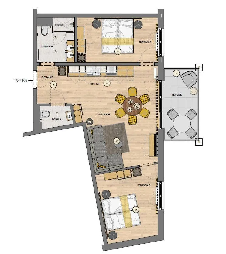 Floor plan in HOMEBOUND APARTMENTS Bad Goisern - contactless check-in