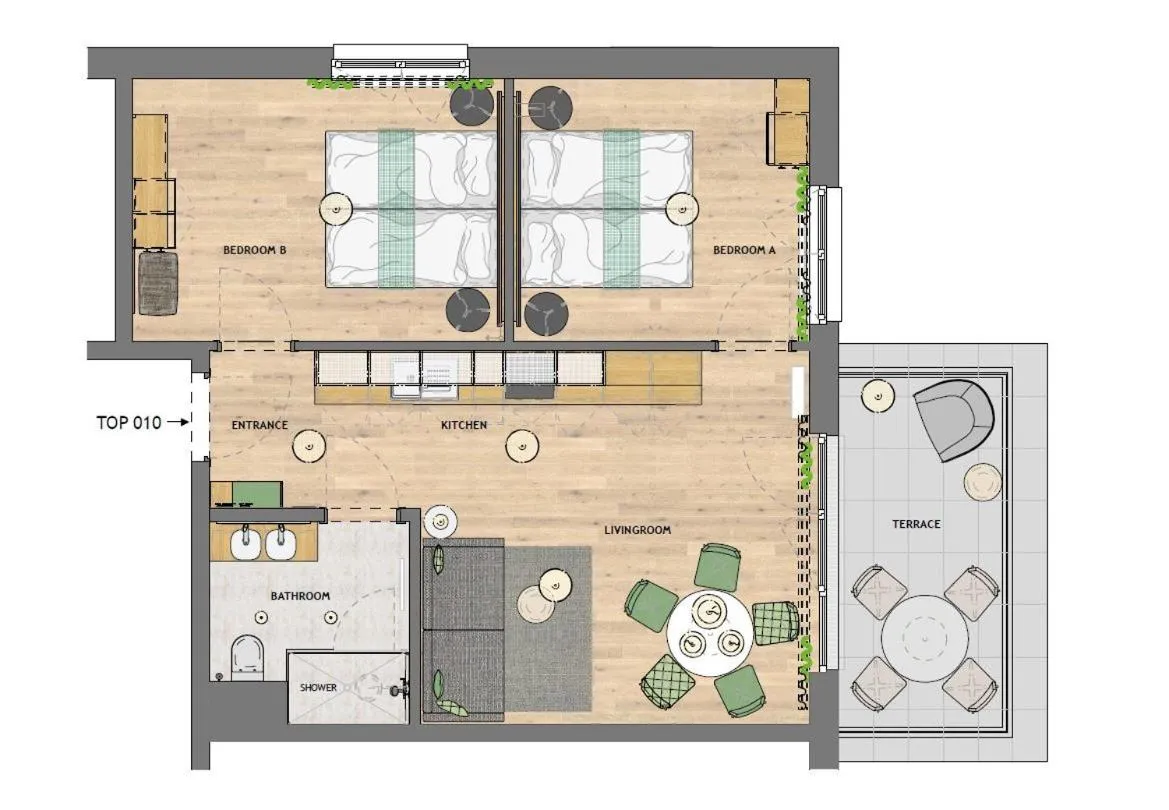 Floor plan in HOMEBOUND APARTMENTS Bad Goisern - contactless check-in