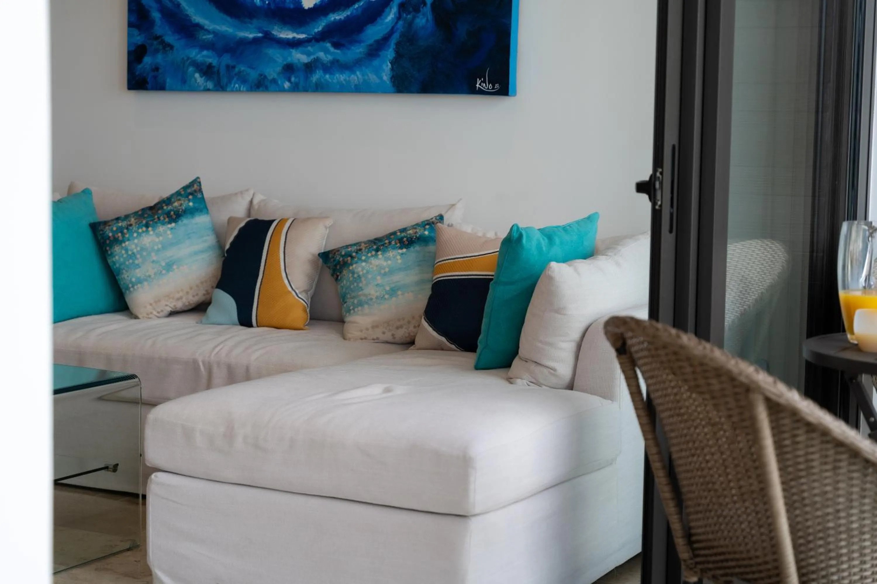 Living room, Bed in New & Equipped Apartment Steps From The Beach With Pool Jacuzzi By Yeah