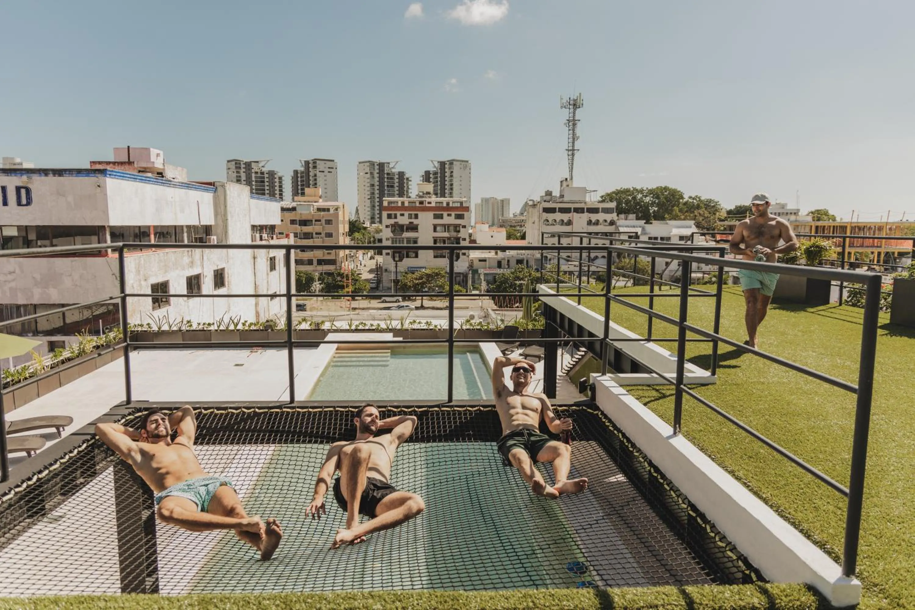Patio in Caleta Hostel Rooftop & Pool