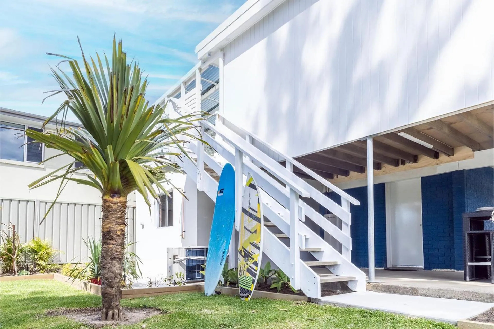 Property building in Five Pines Beach House at Birubi 20 Robinson St pet friendly aircon and WiFi