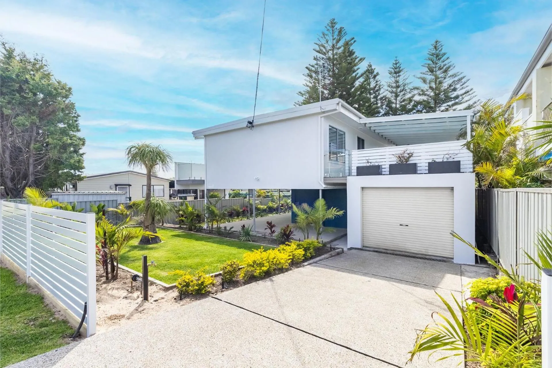Property building in Five Pines Beach House at Birubi 20 Robinson St pet friendly aircon and WiFi