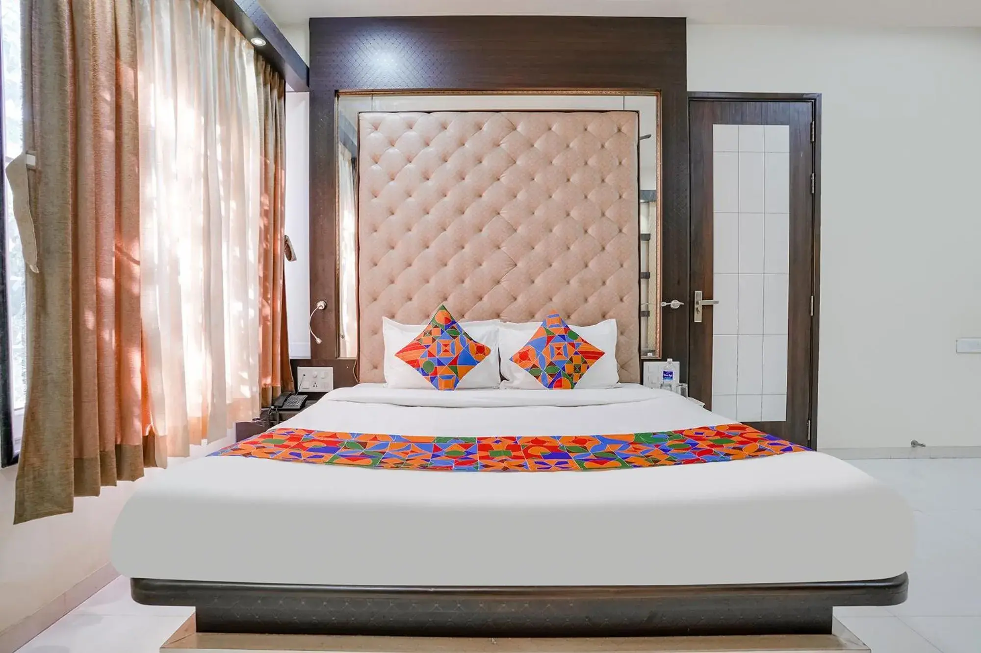 Bed in FabHotel Rudra Residency - Nr Medicover hospital Bed in FabHotel Rudra Residency - Nr Medicover hospital
