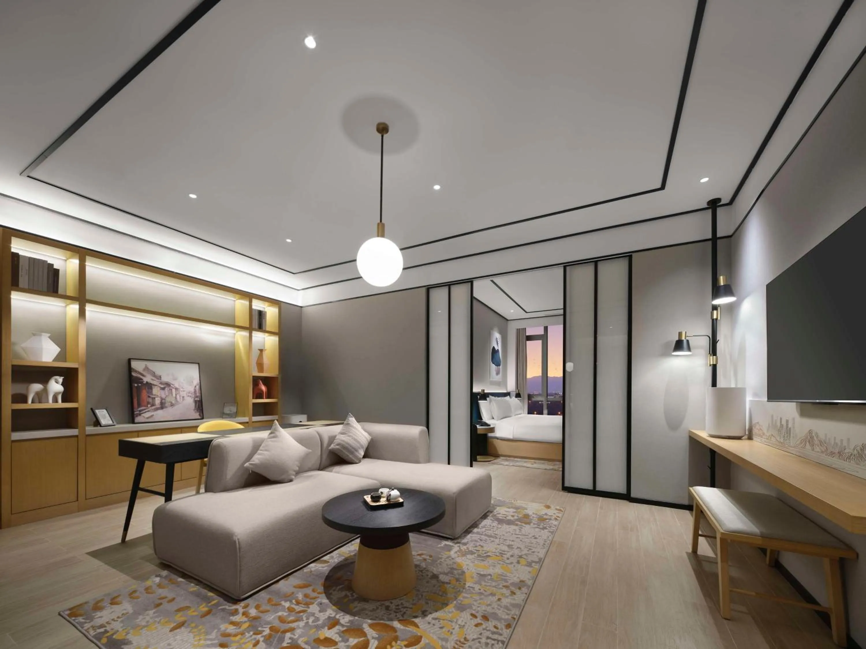 Bedroom, Bed in Hilton Garden Inn Beijing Haidian Daoxiang Lake