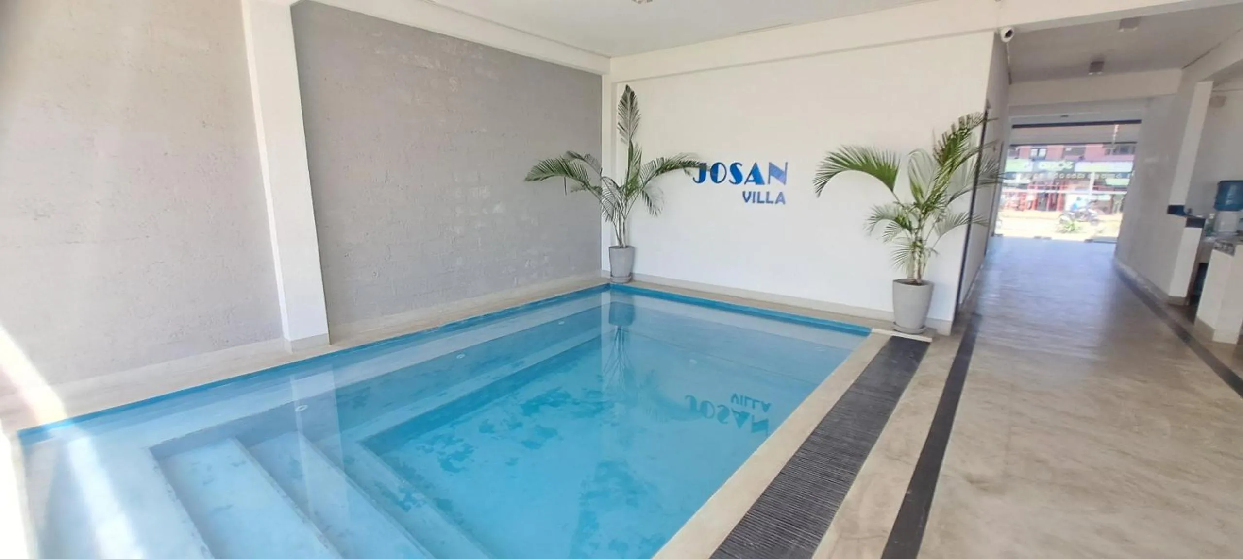 Pool view in Josan Villa with a Glorious Beach and Sea View