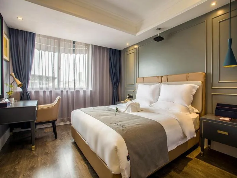 Bed in LanOu Hotel Ningyang Qixian Road Yizhong