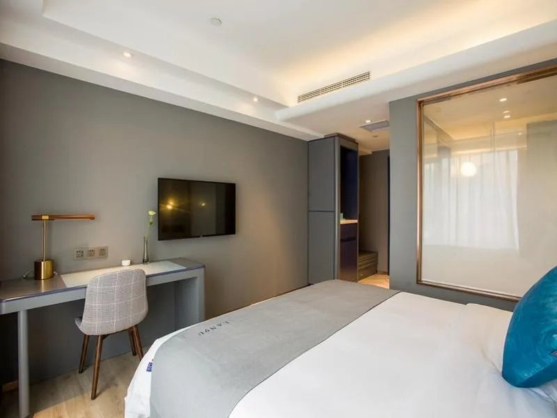 Bed in LanOu Hotel Zhenjiang Runzhou District Railway Station