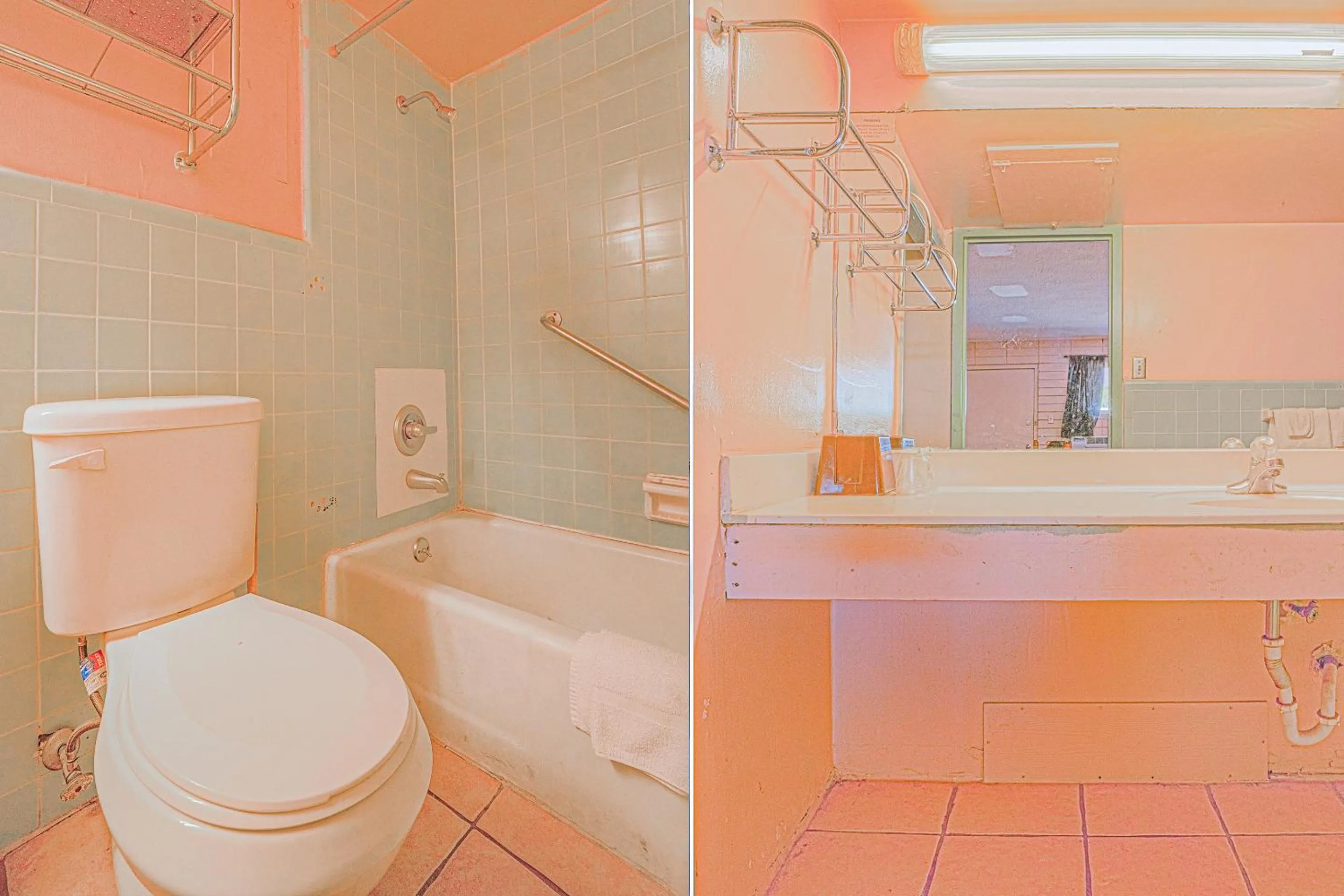 Bathroom in Town & Country Motel Bossier City by OYO