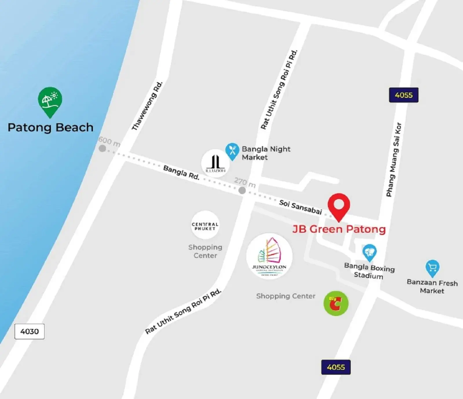 Landmark view in JB Green Hotel Patong Landmark view in JB Green Hotel Patong