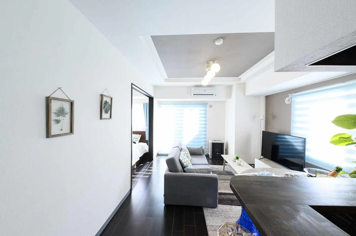 Living room, Bed in Baycourt Otaru