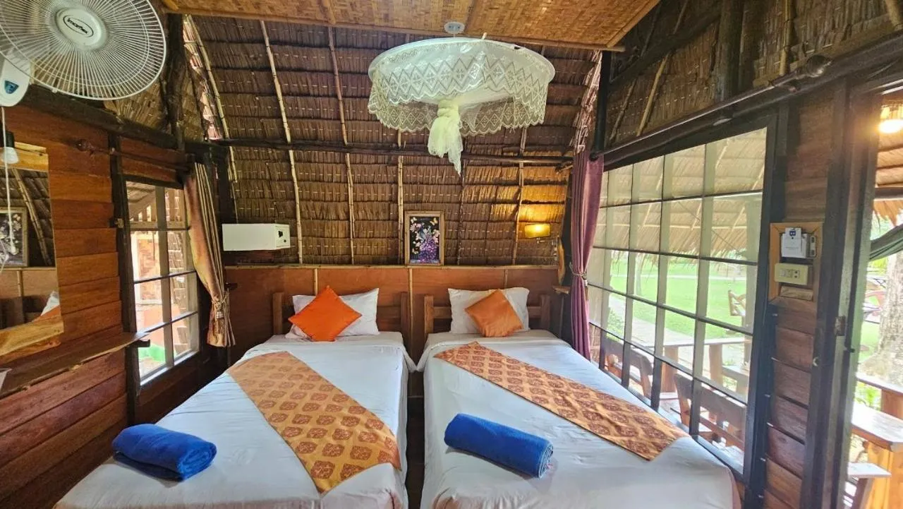 Bed in Eden Lanta Bungalow