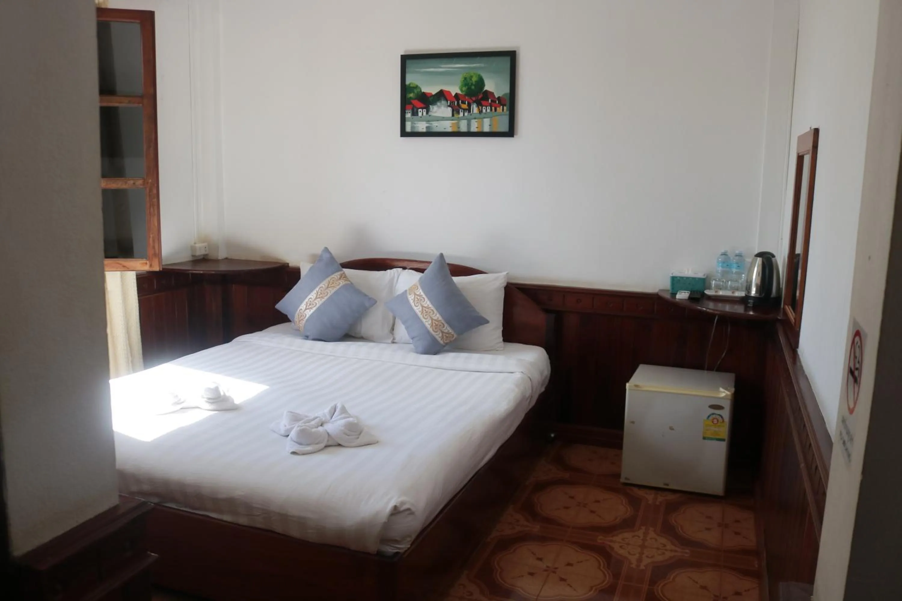 Photo of the whole room, Bed in Moon's house LuangPrabang