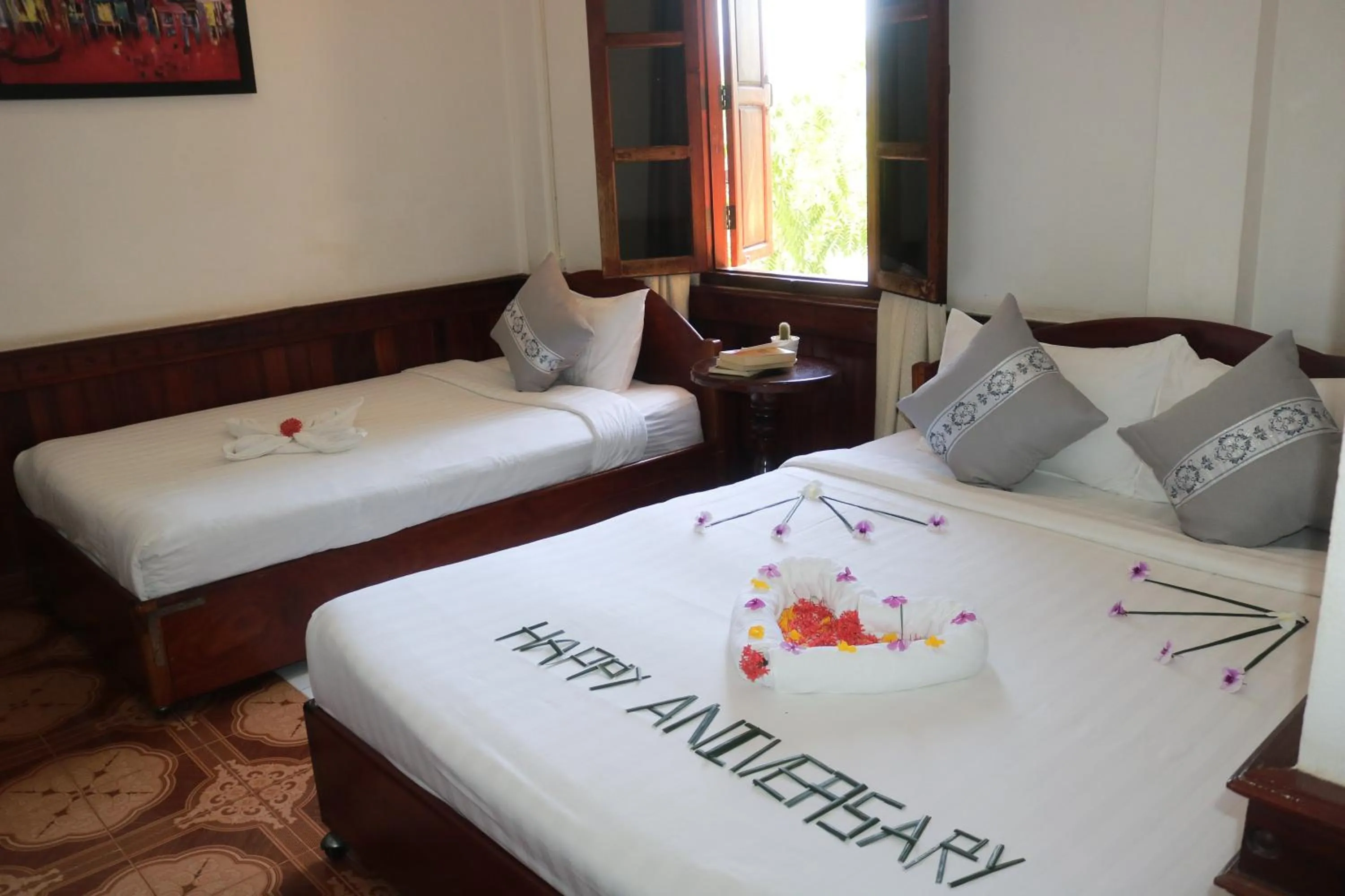 Bed in Moon's house LuangPrabang