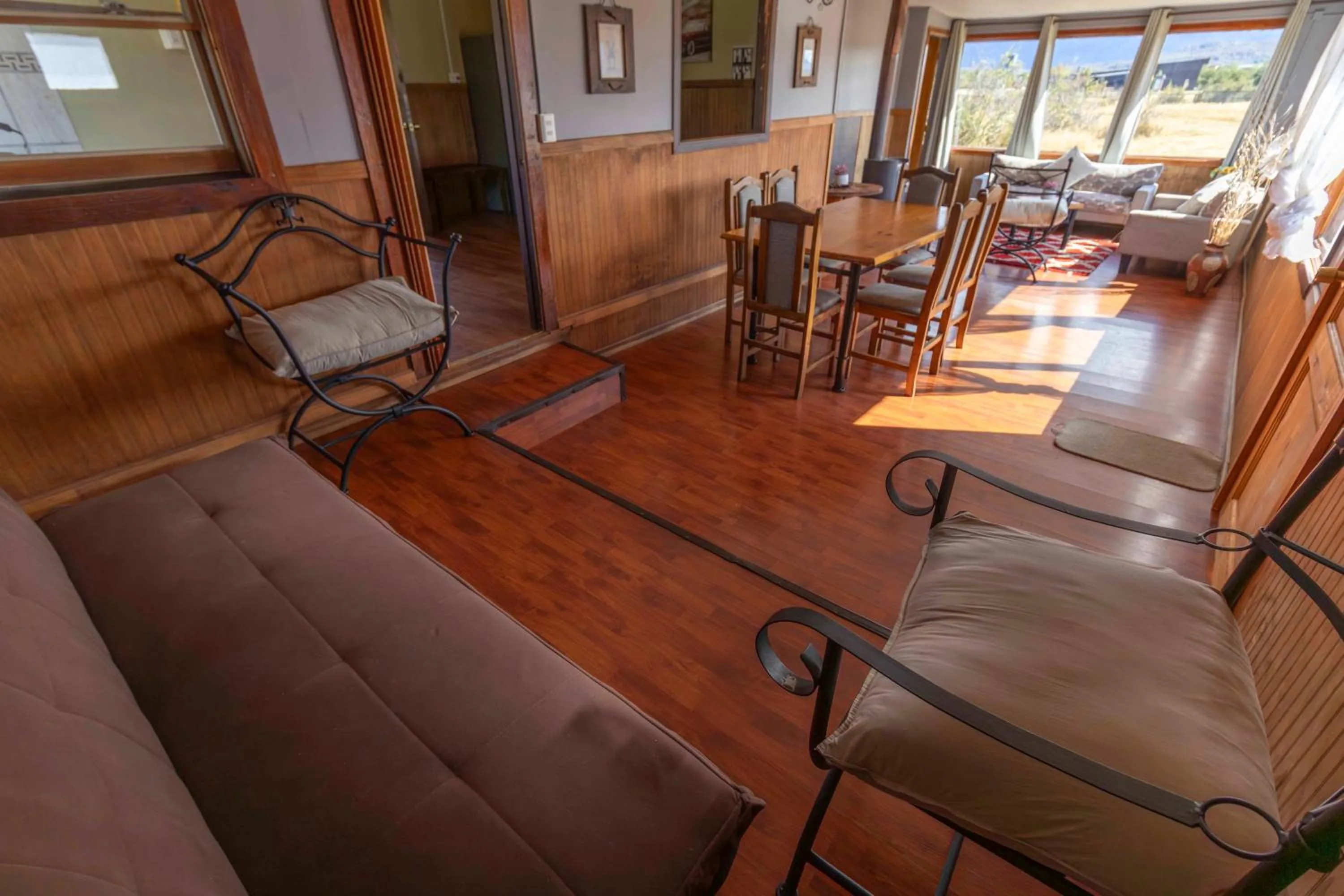 Living room in Cabañas Lago Tyndall