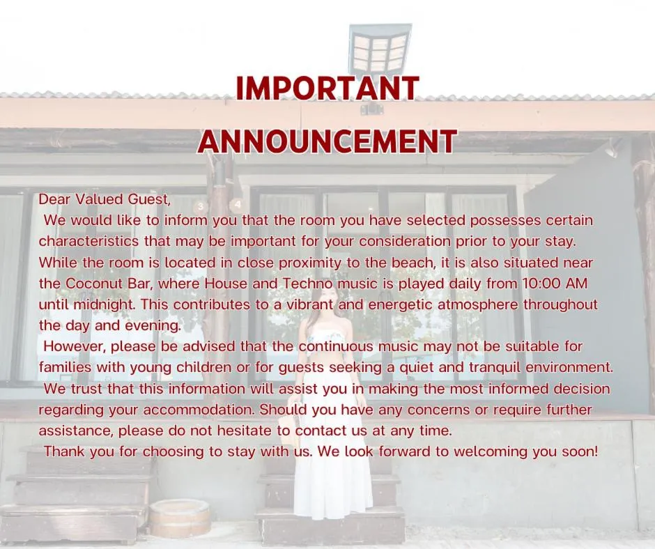 Text overlay in Diamond Beach Resort