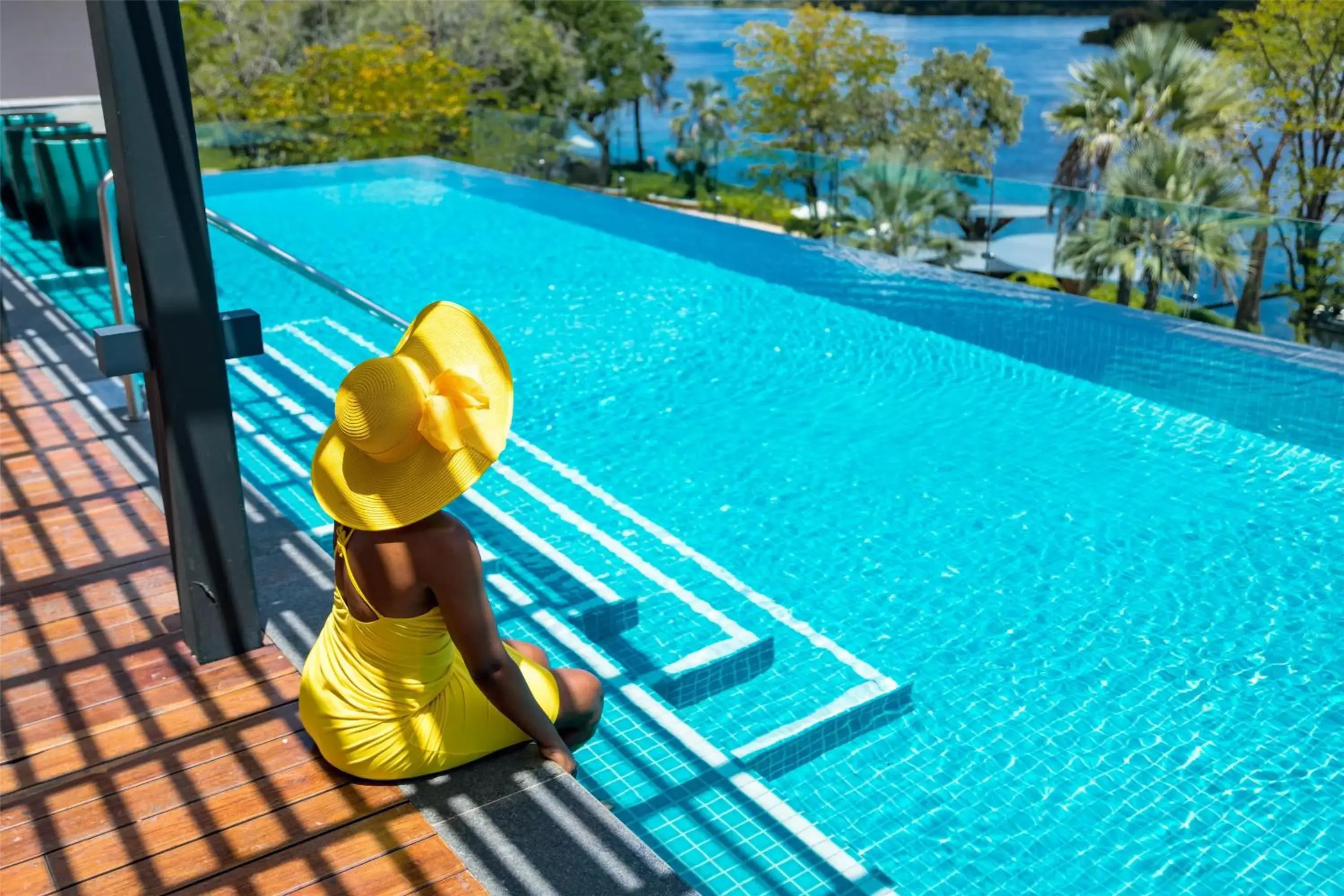 Pool view in Radisson Blu Mosi-oa-Tunya Livingstone Resort Pool view in Radisson Blu Mosi-oa-Tunya Livingstone Resort