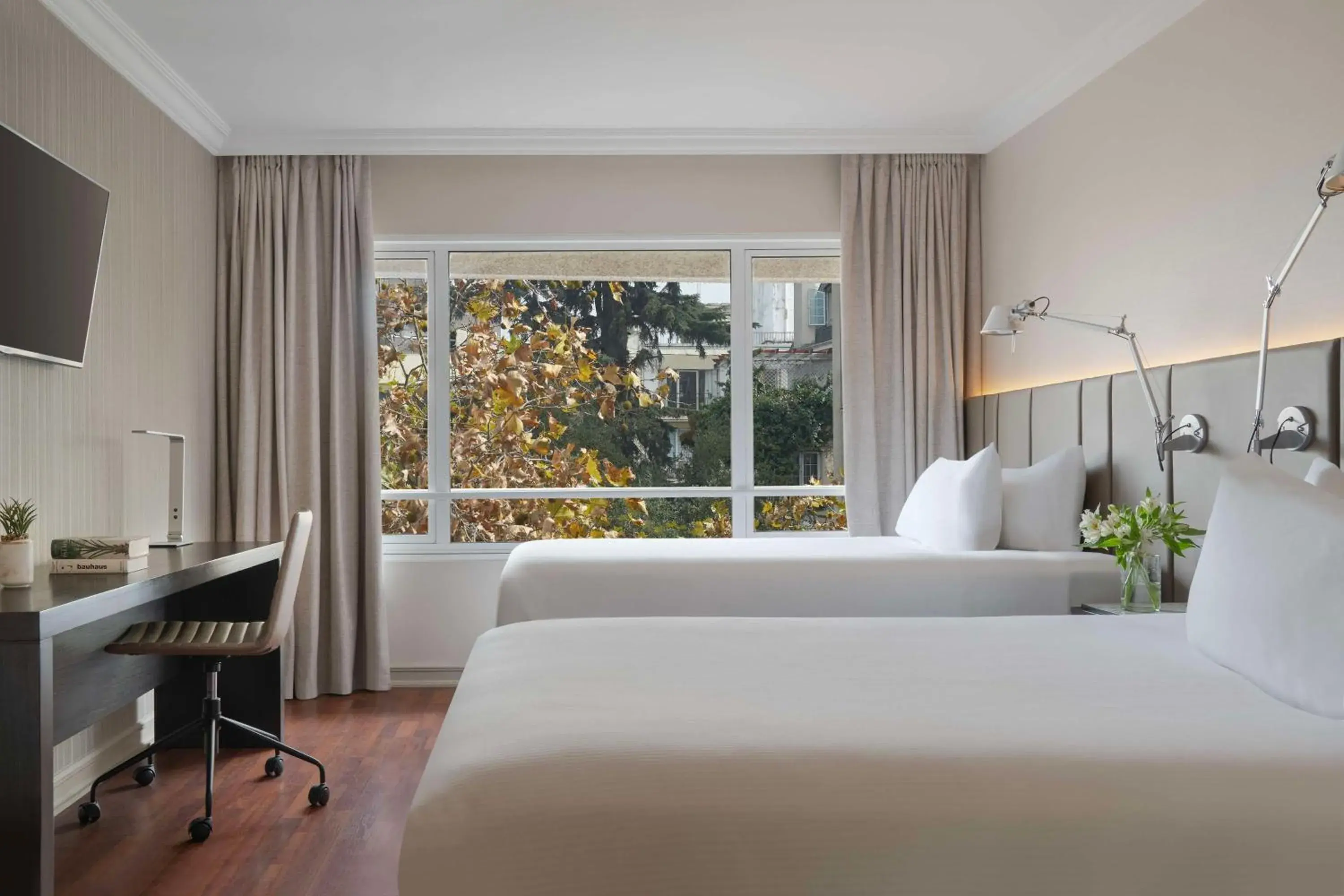 View (from property/room), Bed in NH Ciudad de Santiago View (from property/room), Bed in NH Ciudad de Santiago