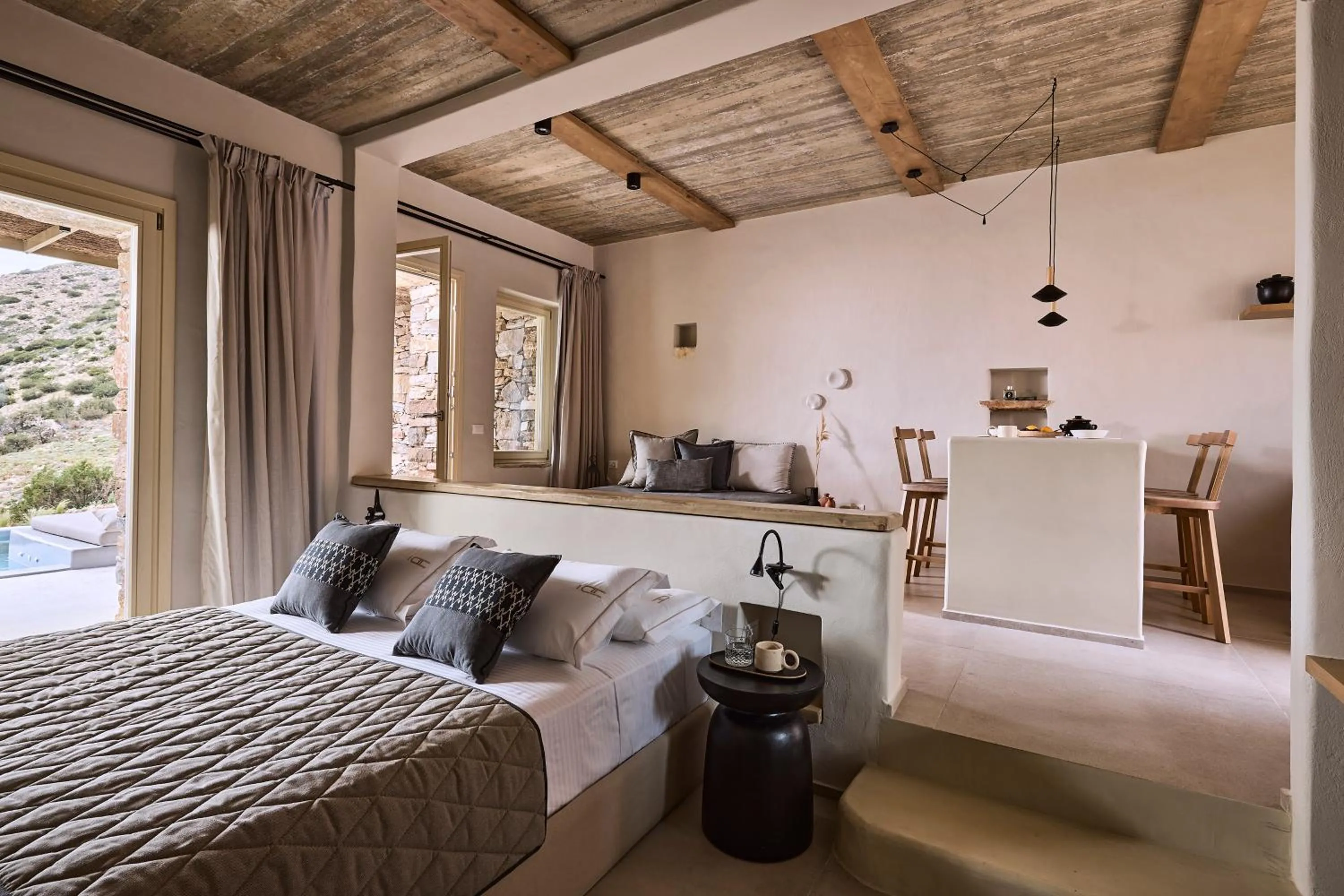Seating area, Bed in Apsila Pool Suites
