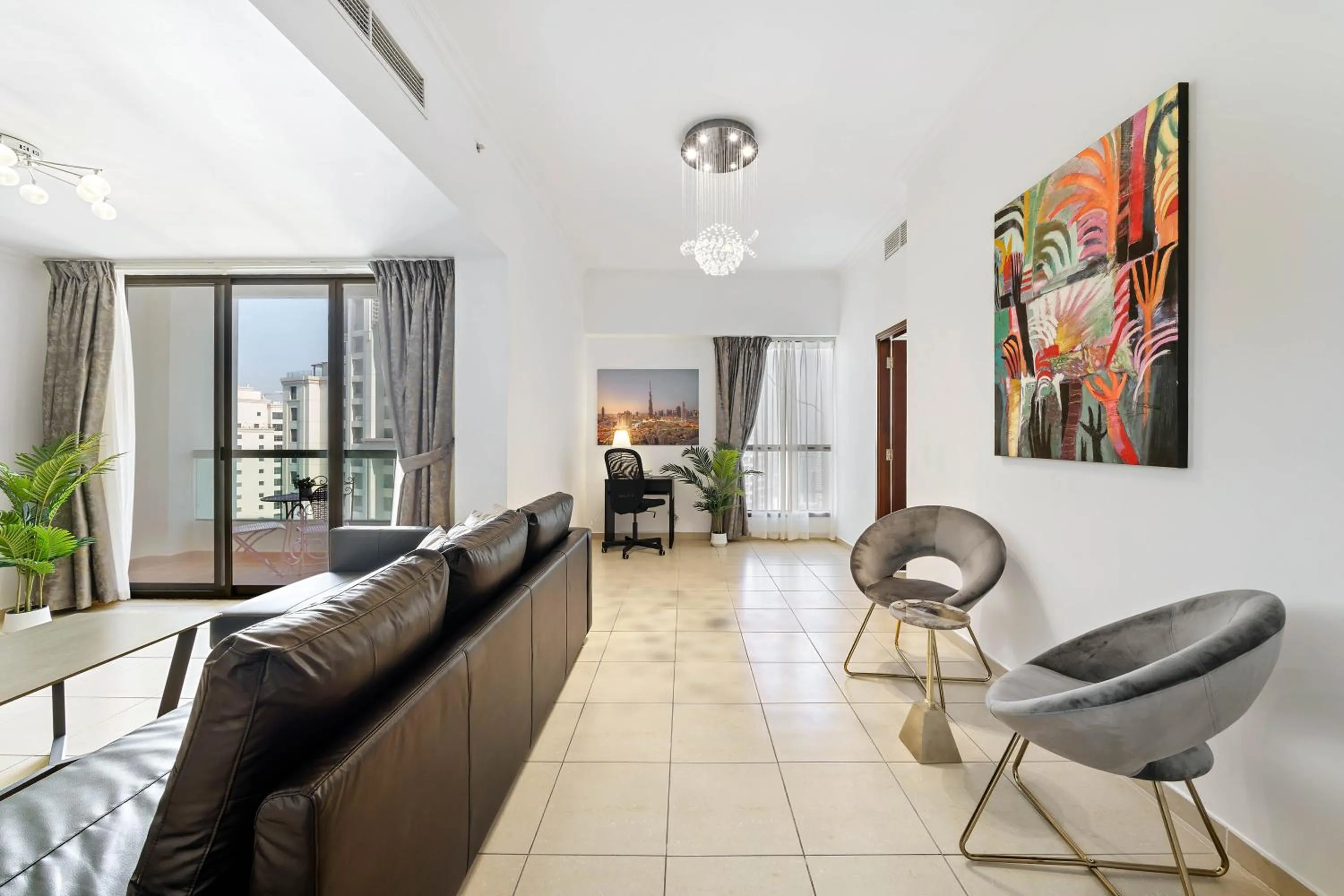 Living room in 2BR in JBR / Sea View / Dubai Marina / Walk2Beach