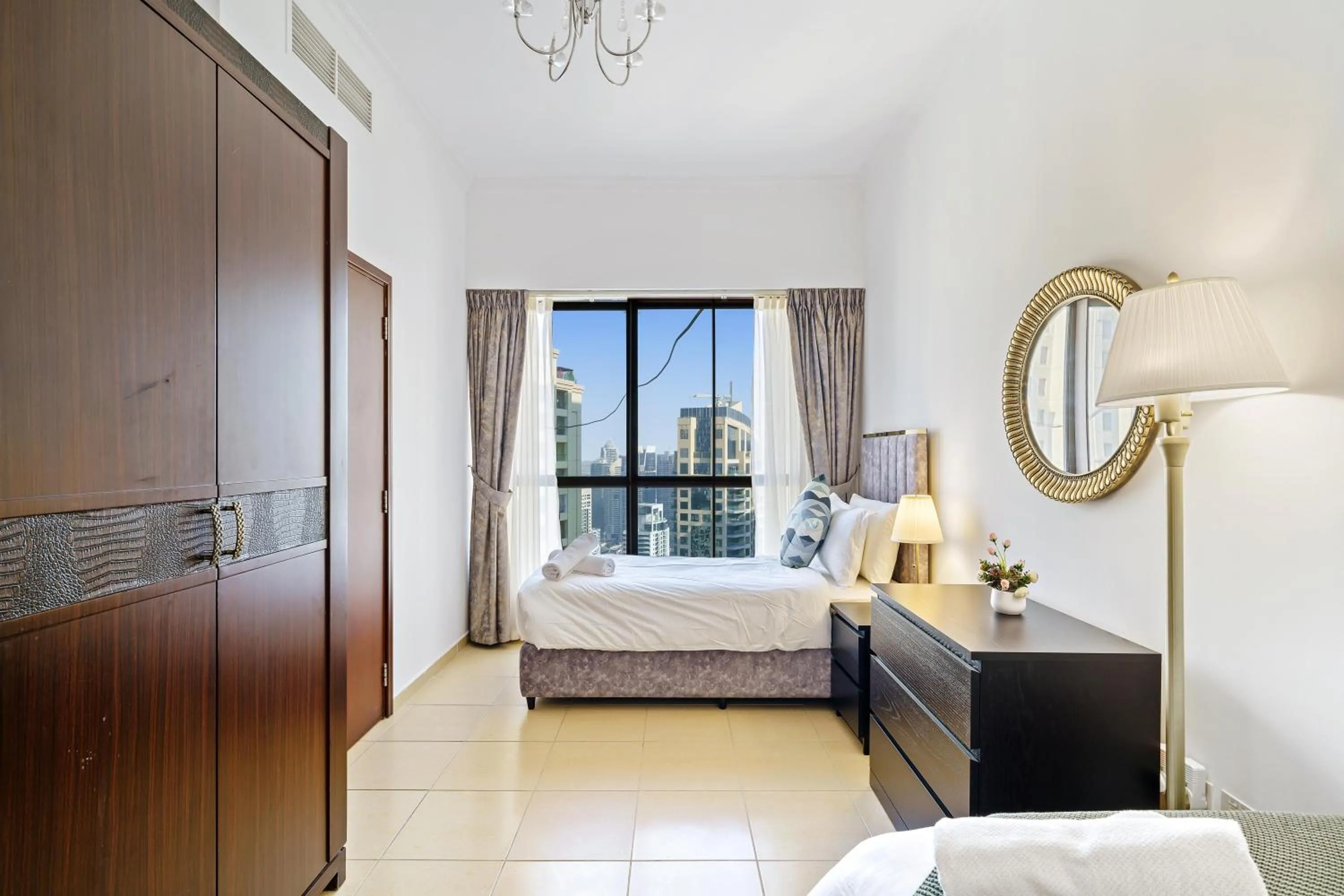 Bed in 2BR in JBR / Sea View / Dubai Marina / Walk2Beach