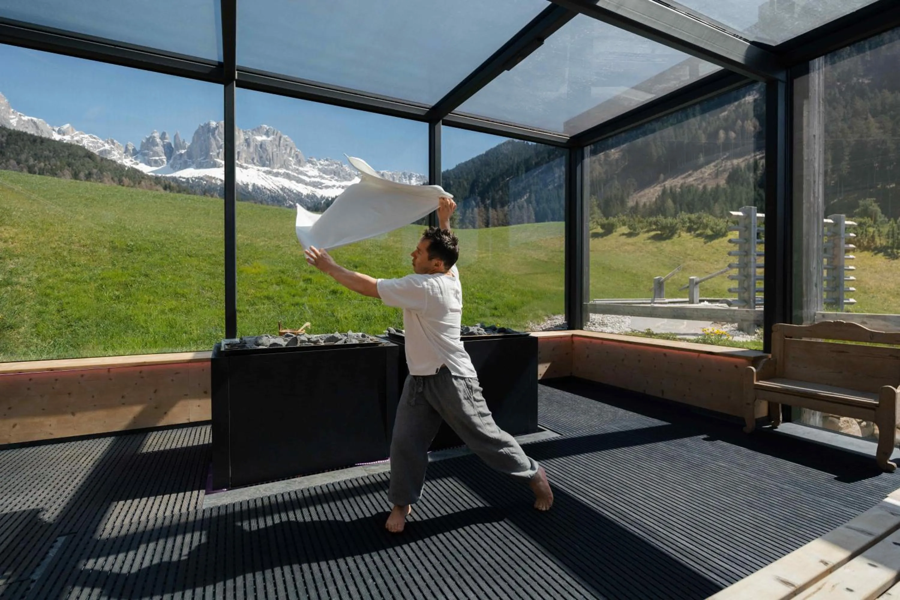 Sauna in Cyprianerhof Dolomit Resort