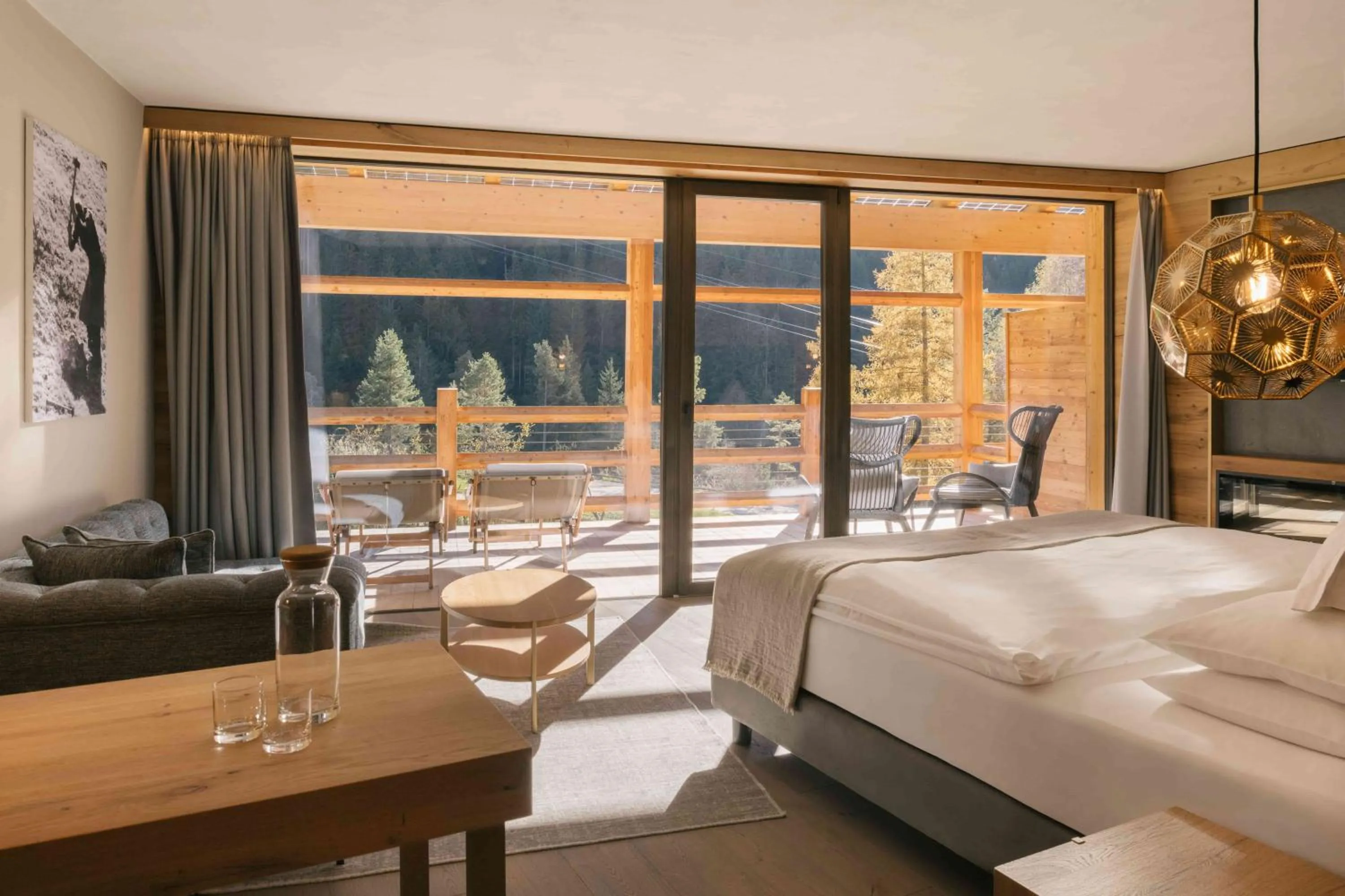 Bed in Cyprianerhof Dolomit Resort