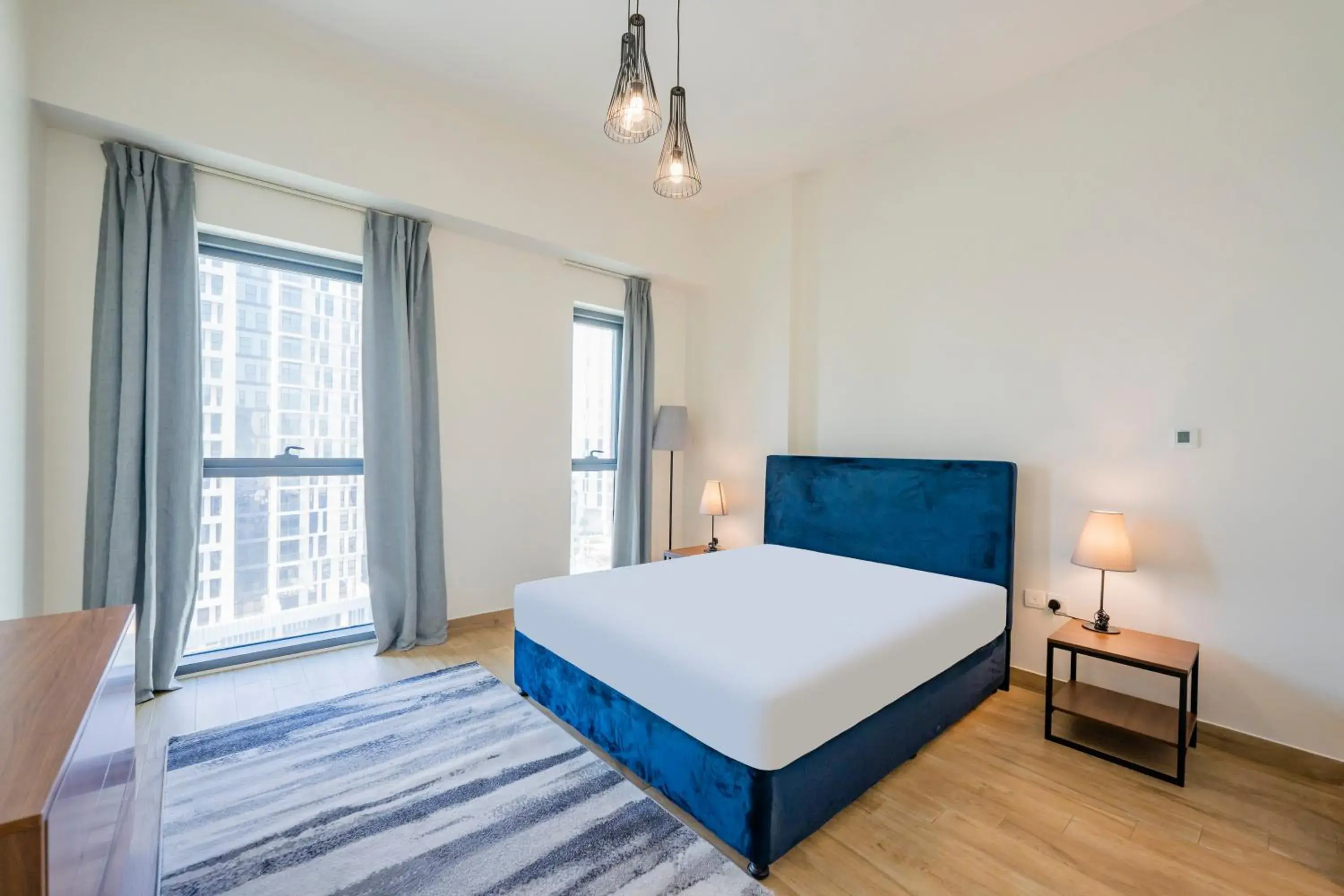 Balcony/Terrace, Bed in Expo Village Serviced Apartments Balcony/Terrace, Bed in Expo Village Serviced Apartments