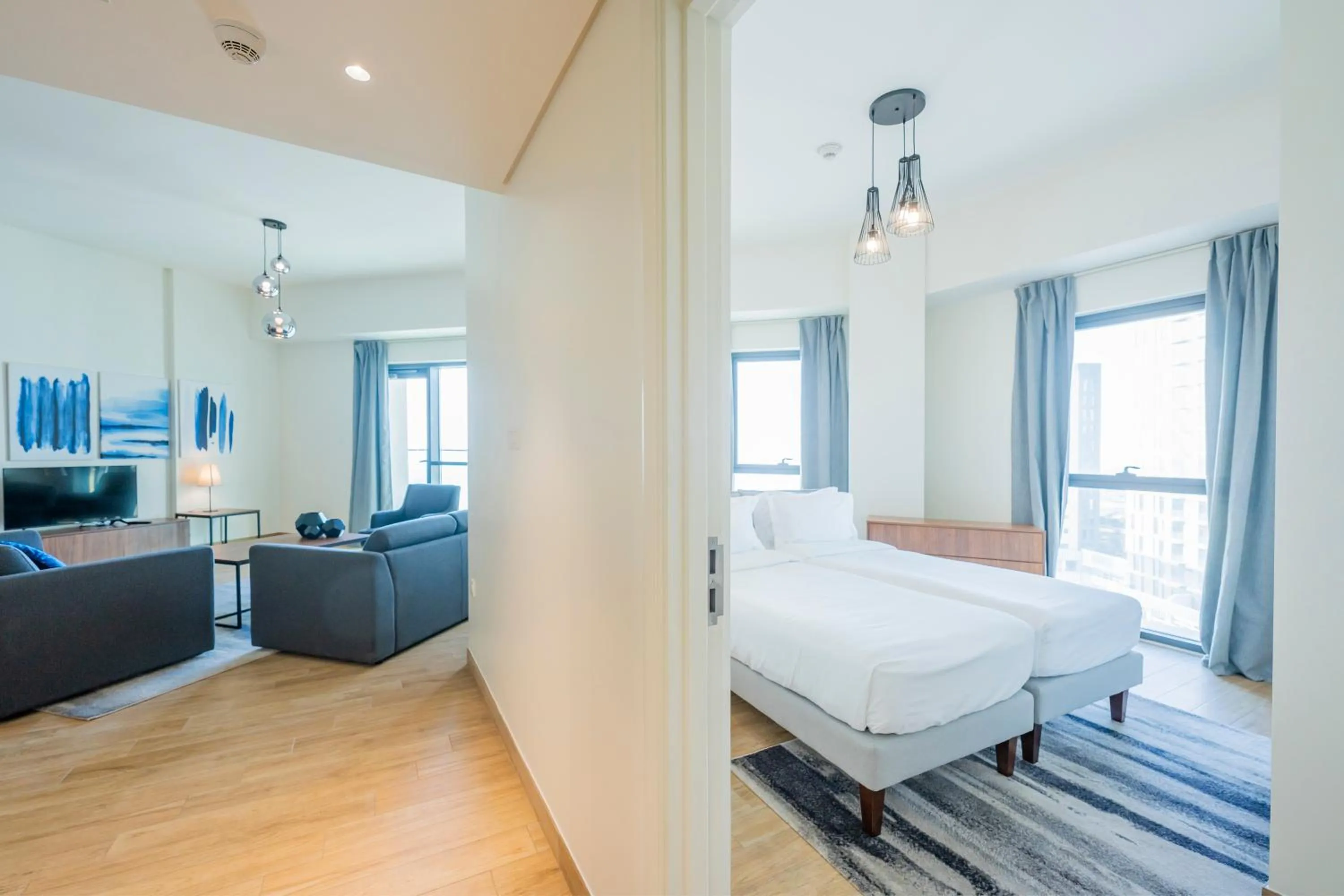 Patio, Bed in Expo Village Serviced Apartments