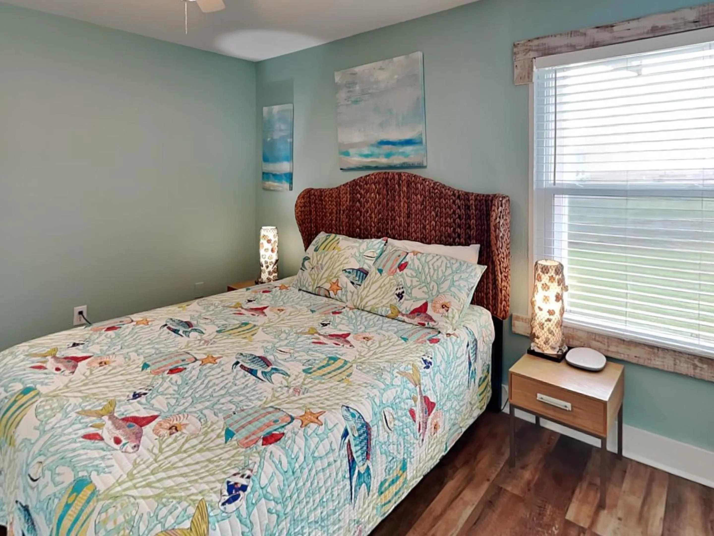 Bed in Sea View Villa